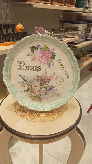 El boyama ahşap obje çapı 28cm