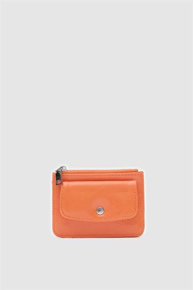 OLLBAG Plane Turuncu Kırışık Detay Bayan Kartlık