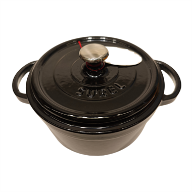 Sürel 20 cm Yuvarlak Tencere Parlak Siyah