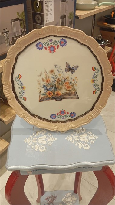 El boyama ahşap obje çapı 28cm