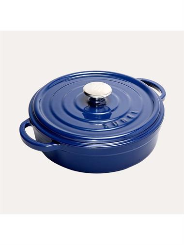 Sürel 24 cm Yuvarlak Sığ Tencere Parlak Koyu Mavi