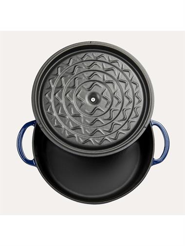 Sürel 24 cm Yuvarlak Sığ Tencere Parlak Koyu Mavi