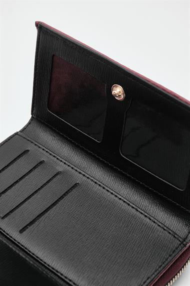 OLLBAG Maloni Bordo Ponpon Detaylı Yumuşak Bayan Cüzdan