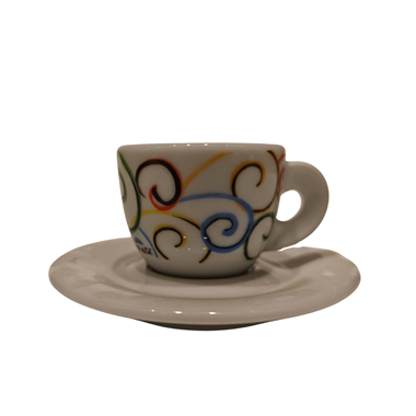 ANCAP Edex ’’Riccioli’’ Porselen Espresso Fincan ve Tabak 