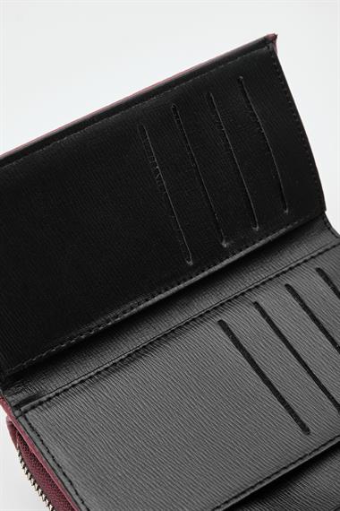 OLLBAG Maloni Bordo Ponpon Detaylı Yumuşak Bayan Cüzdan