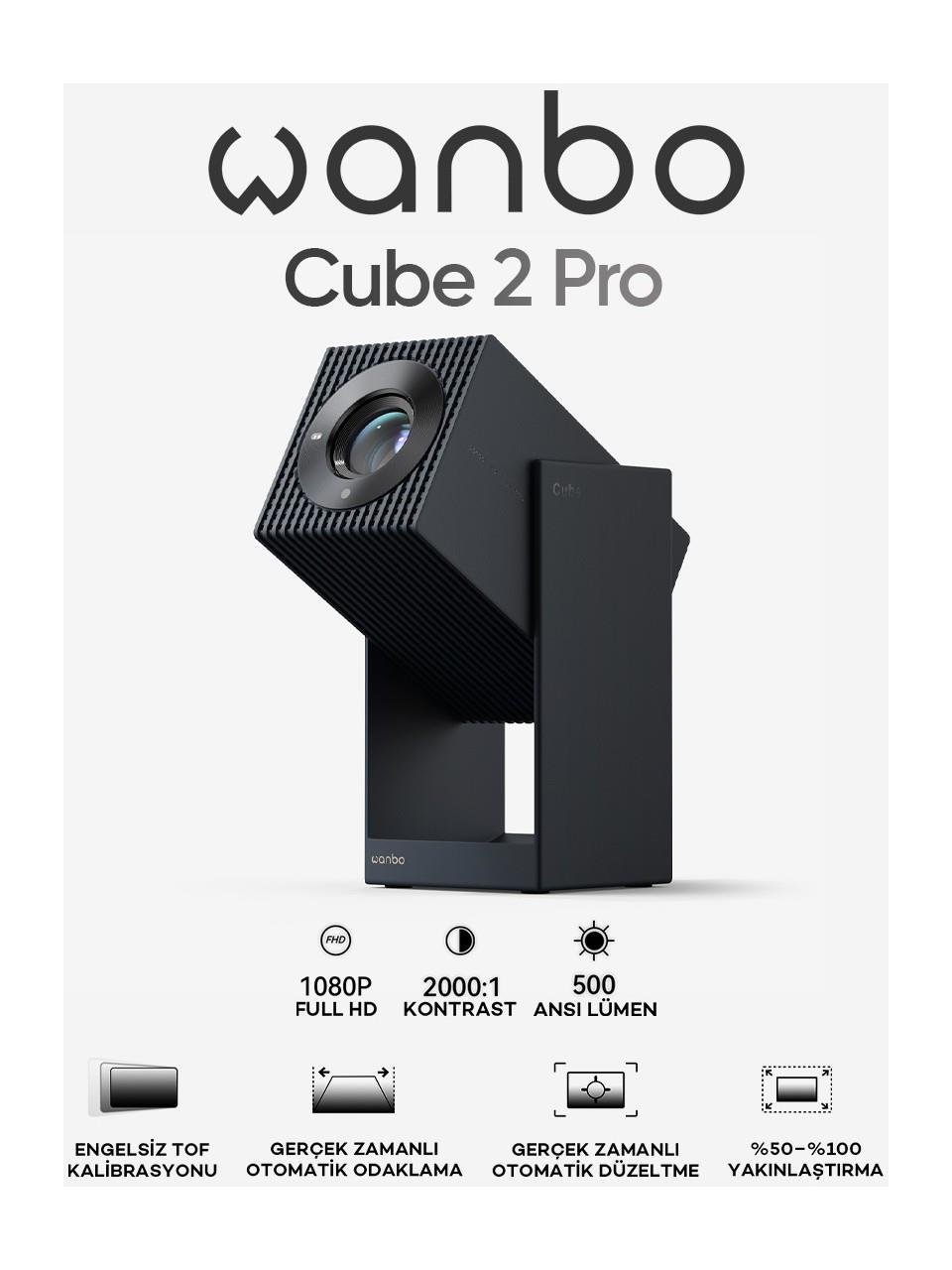 Wanbo Cube 2 Pro Projeksiyon Cihazı - Mavi