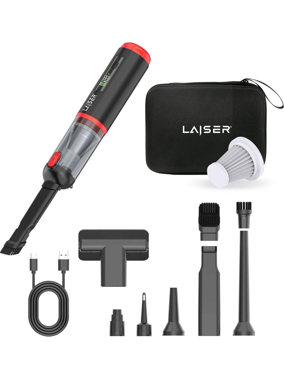 Laiser Kompakt LED Ekranlı 17.000 PA 3ın1 Çekme-Vakum-Üfleme Özellikli Şarjlı Araç Süpürgesi