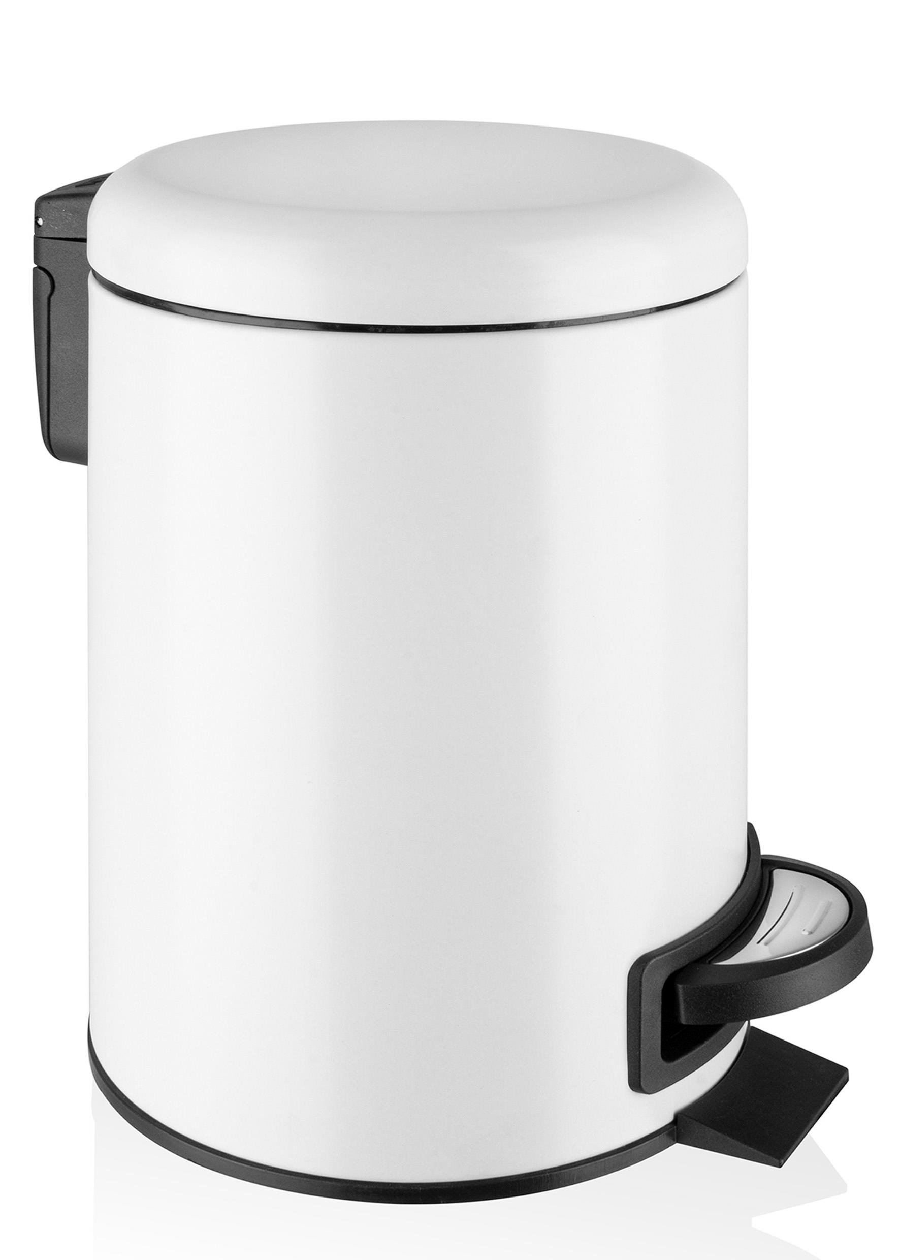 Noble life 5 LT Beyaz Pedalı Yavaş Kapanır Çöp Kovası