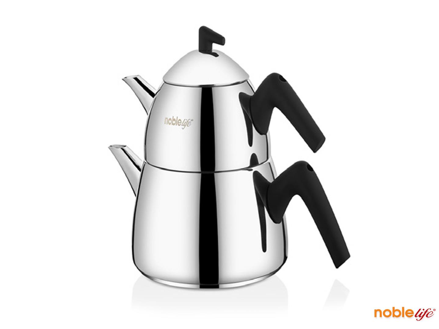 NBL SOLID ÇELİK ÇAYDANLIK SİYAH KULP