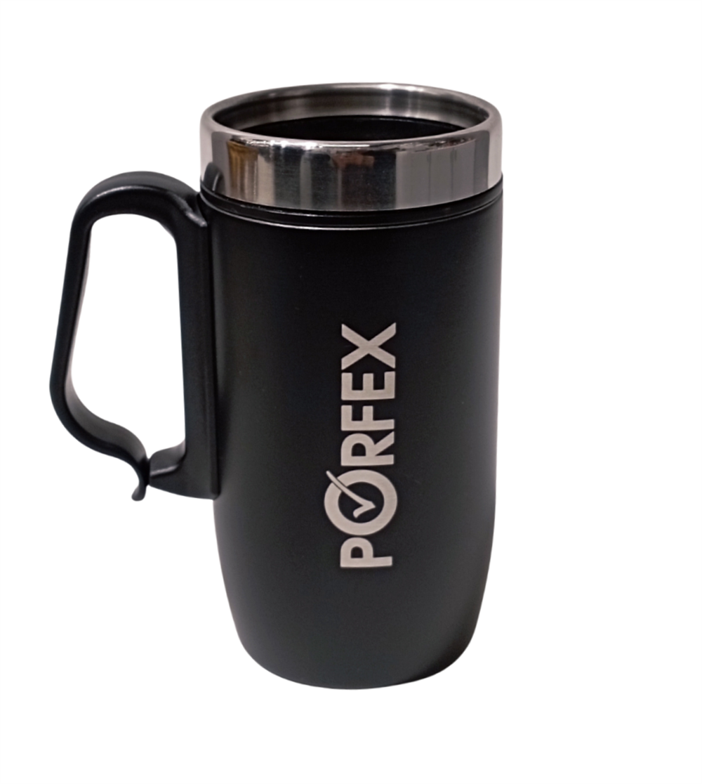 PORFEX 5580 MAT SİYAH ÇELİK TERMOS