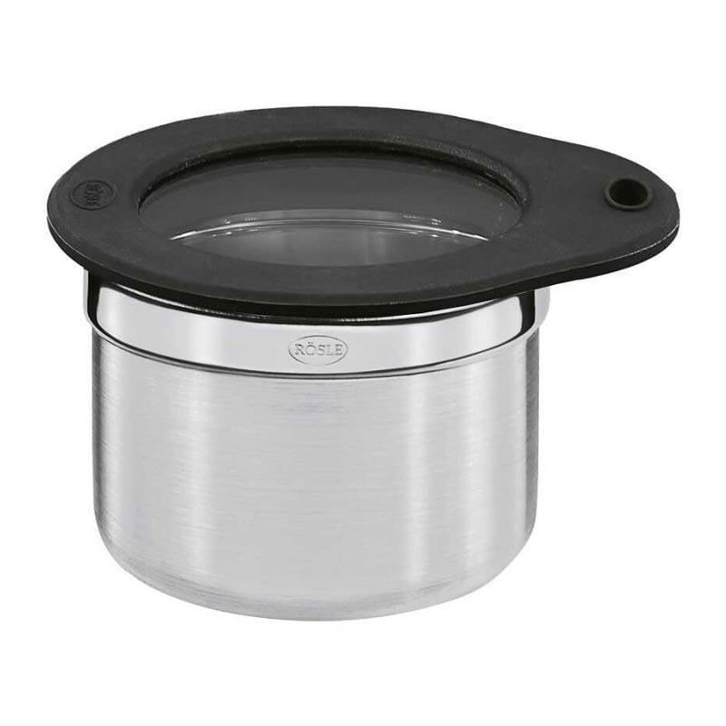 Rösle Silikon ve Cam Kapaklı Saklama Kabı Paslanmaz Çelik 0,3 Lt 16553