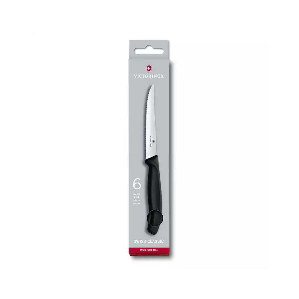Victorinox 6.7233.6 11cm Siyah Biftek Bıçağı, 6 Parça