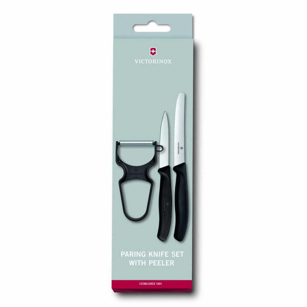Victorinox Soyma Bıçağı Seti, 3 Parça Siyah