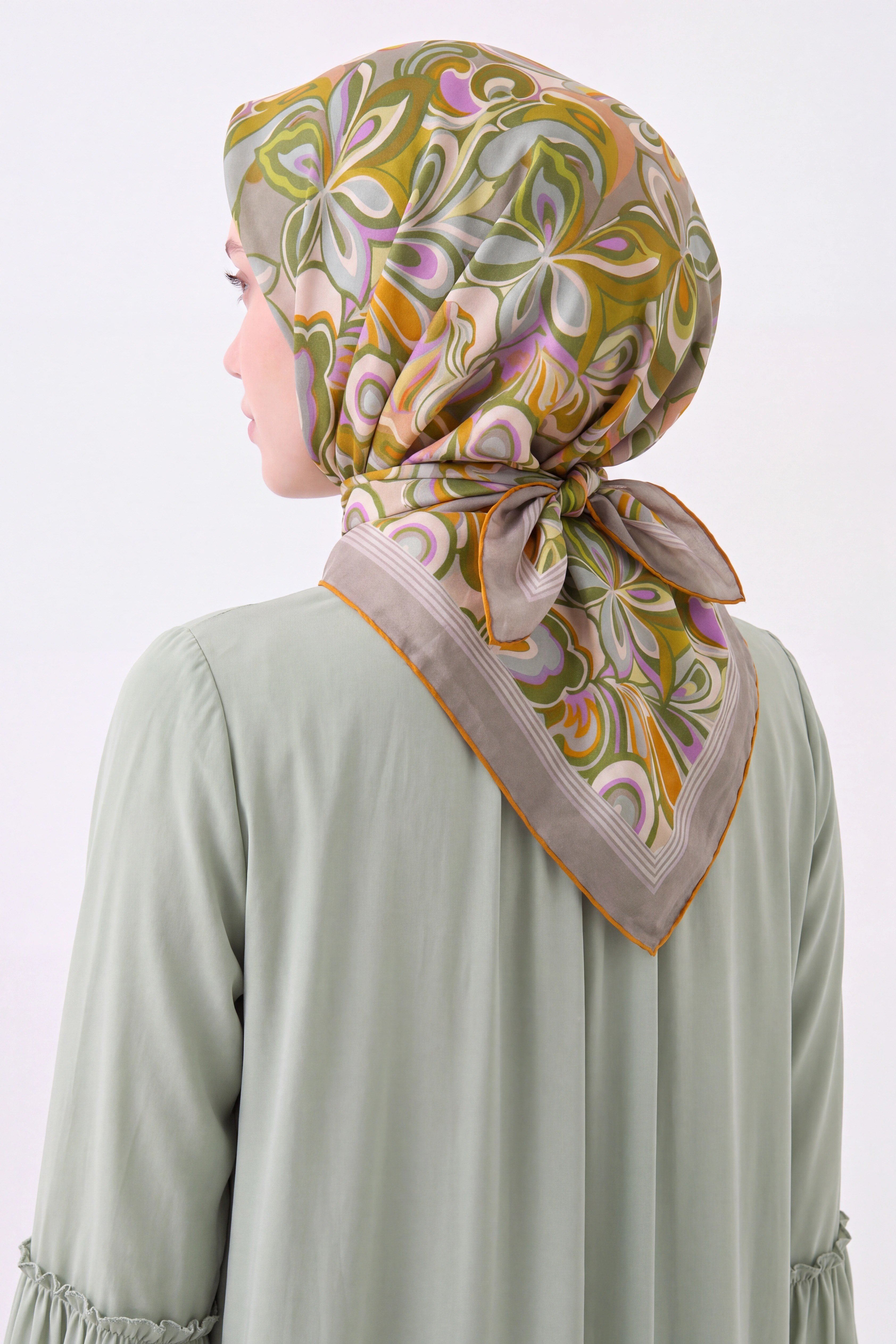 Velora Eşarp Aura Floral Yeşil