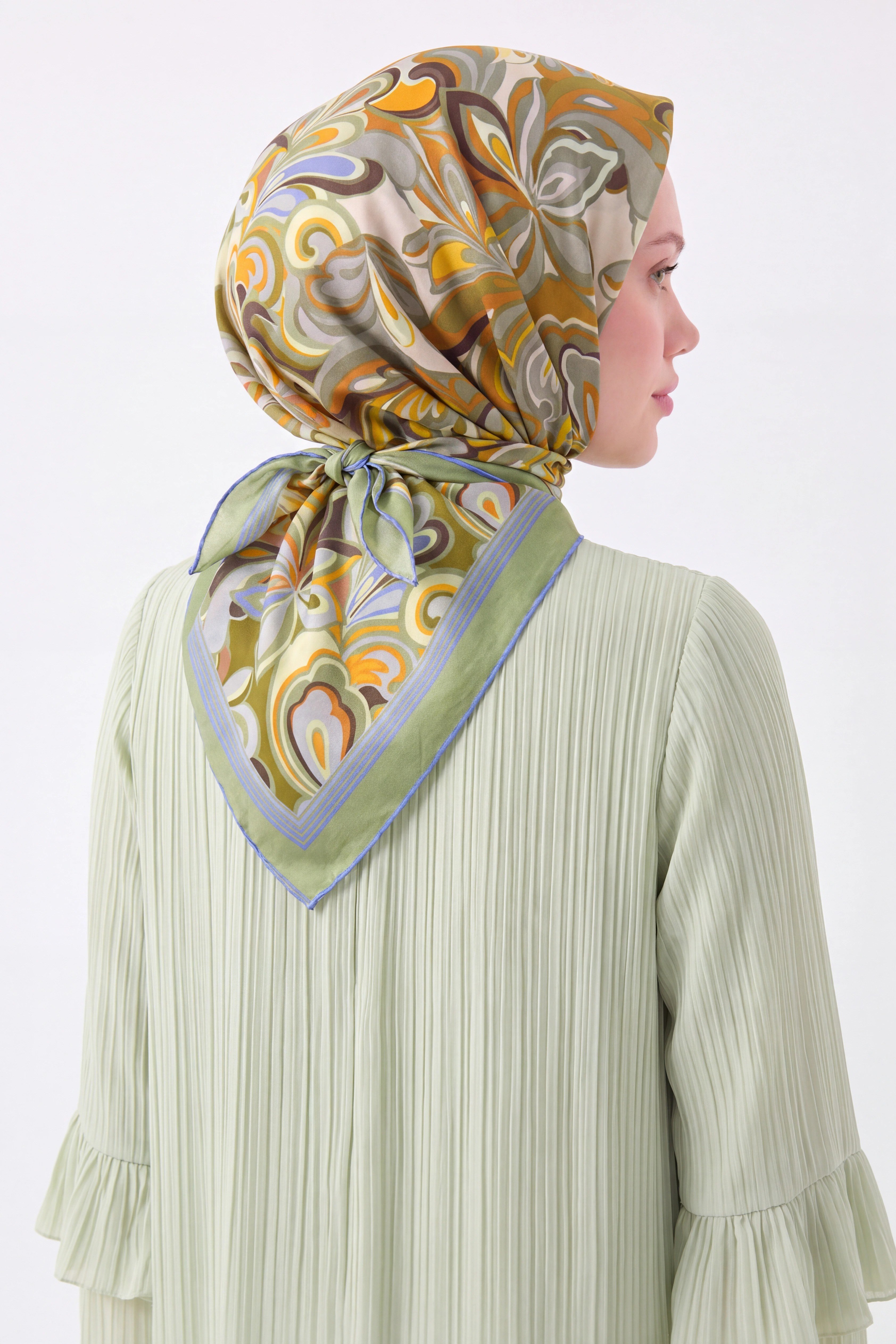 Velora Eşarp Aura Floral Fıstık Yeşili