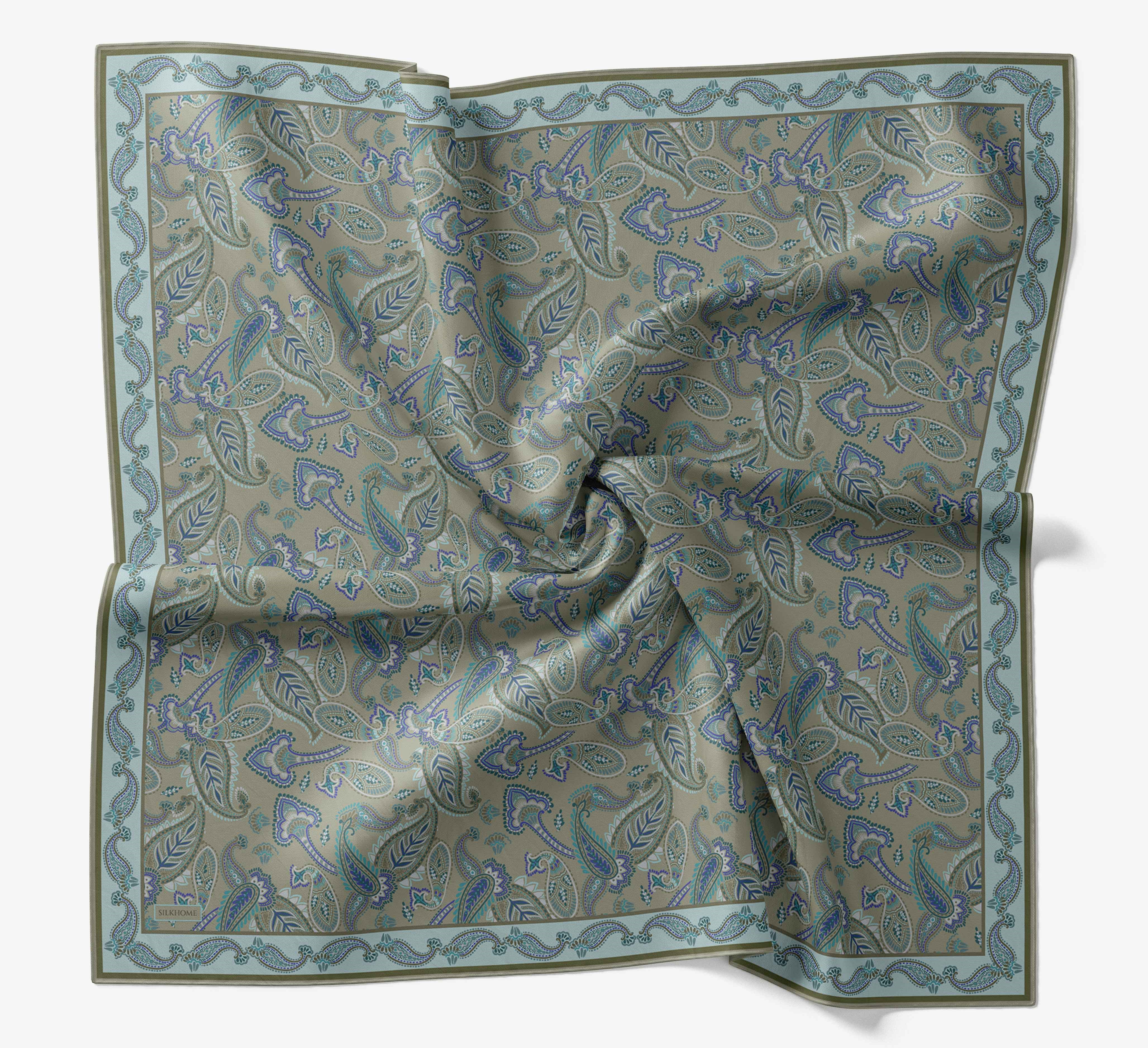 Soft Eşarp Şal Motif Yeşil Gri