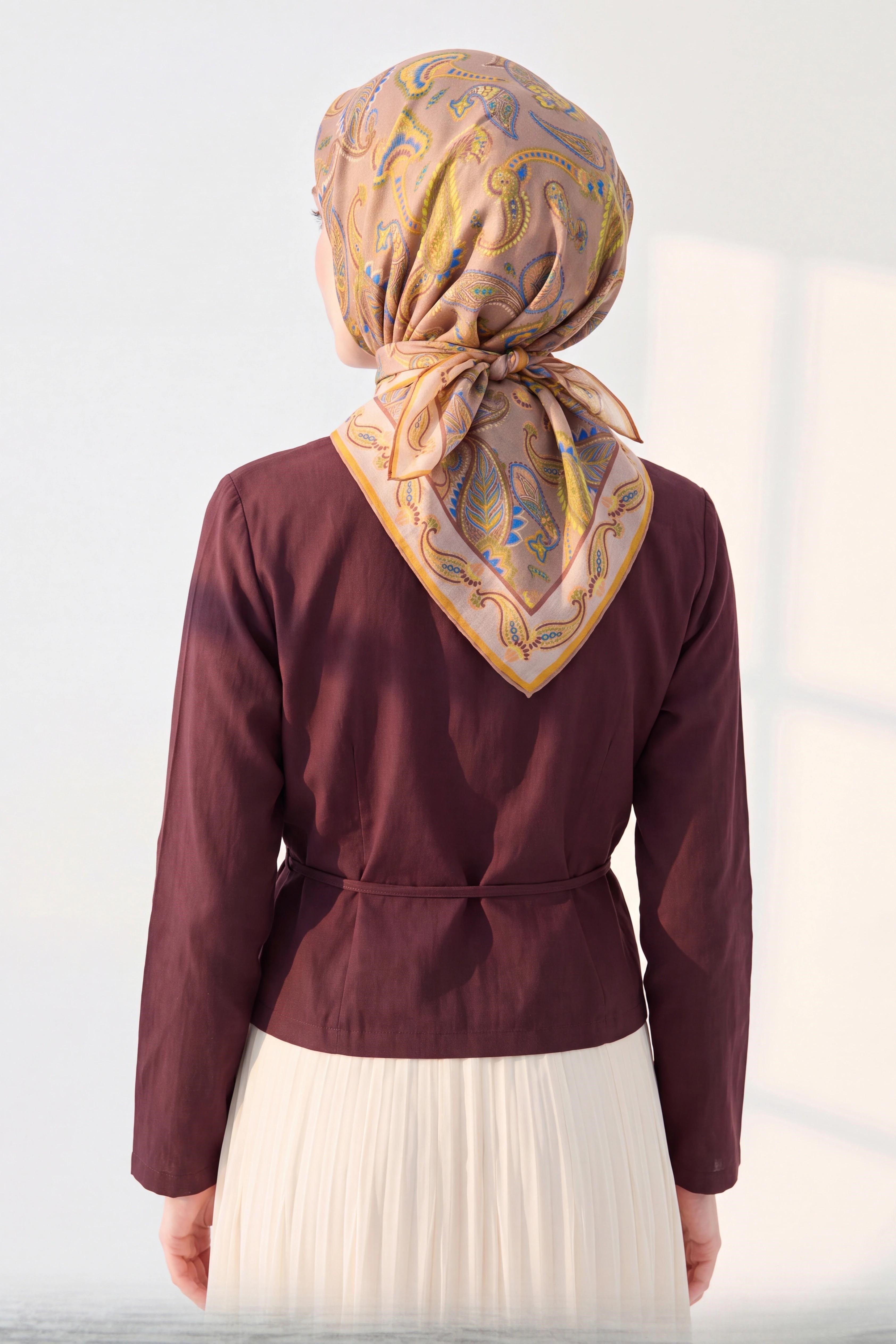 Soft Eşarp Şal Motif Vizon