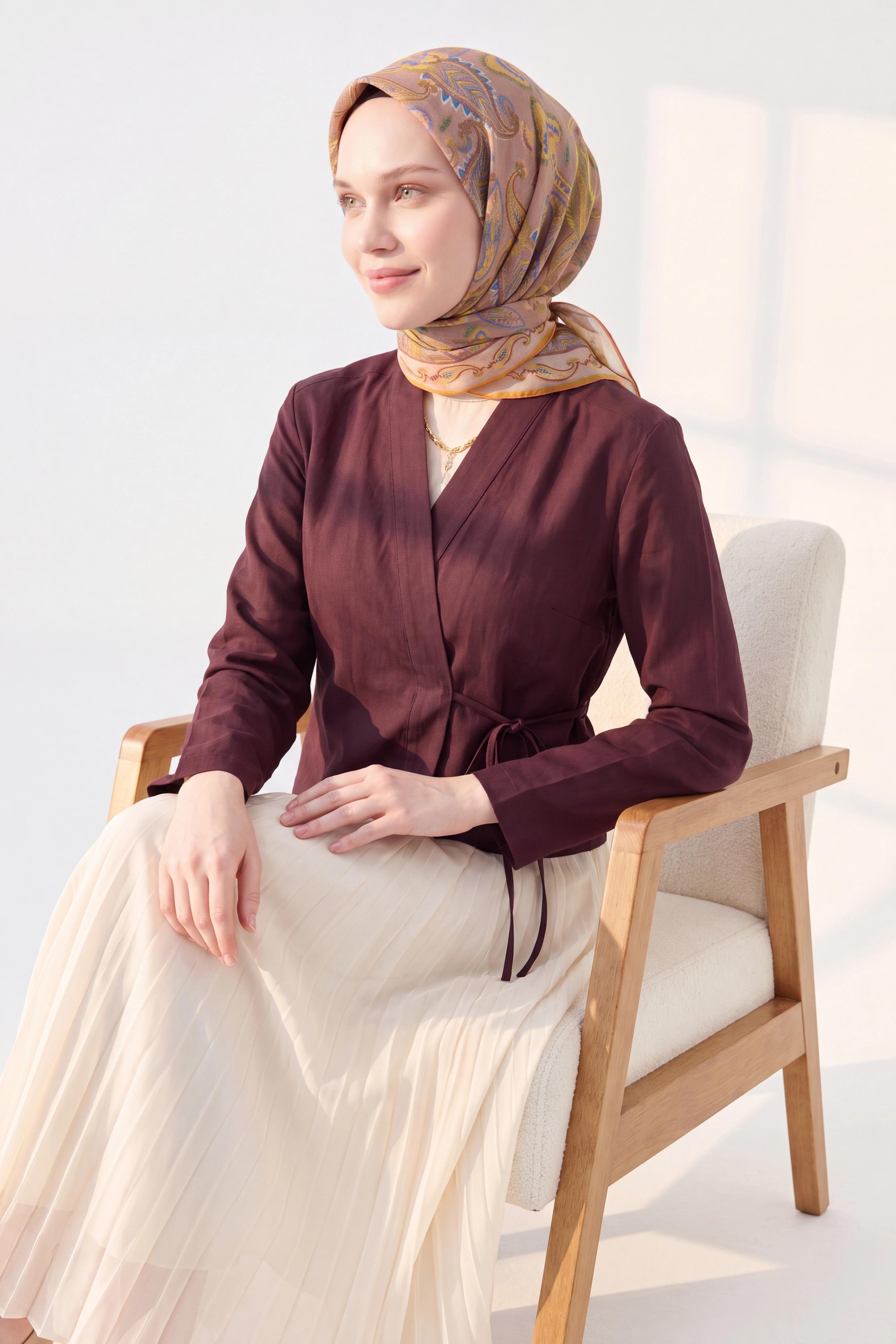 Soft Eşarp Şal Motif Vizon