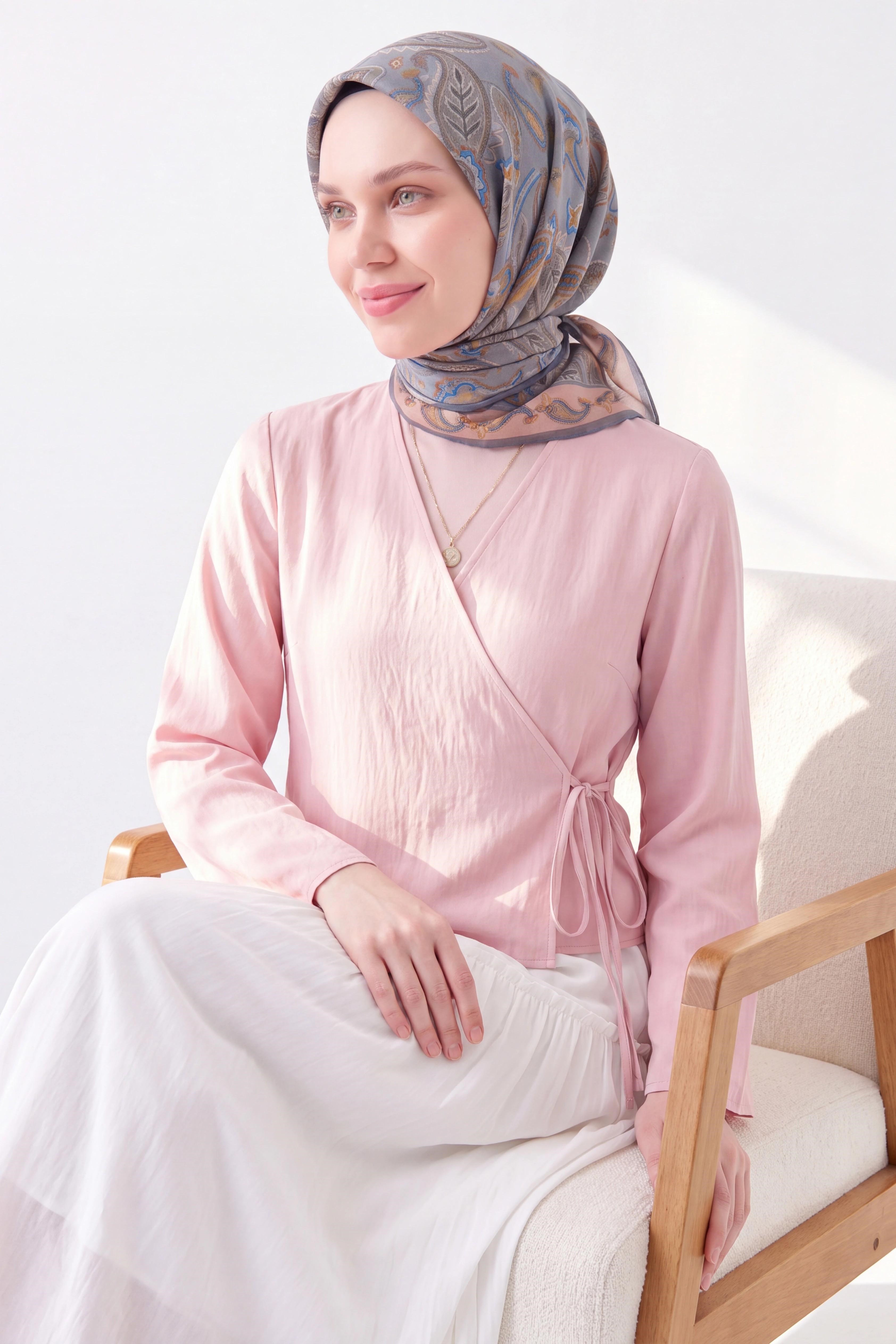 Soft Eşarp Şal Motif Koyu Gri