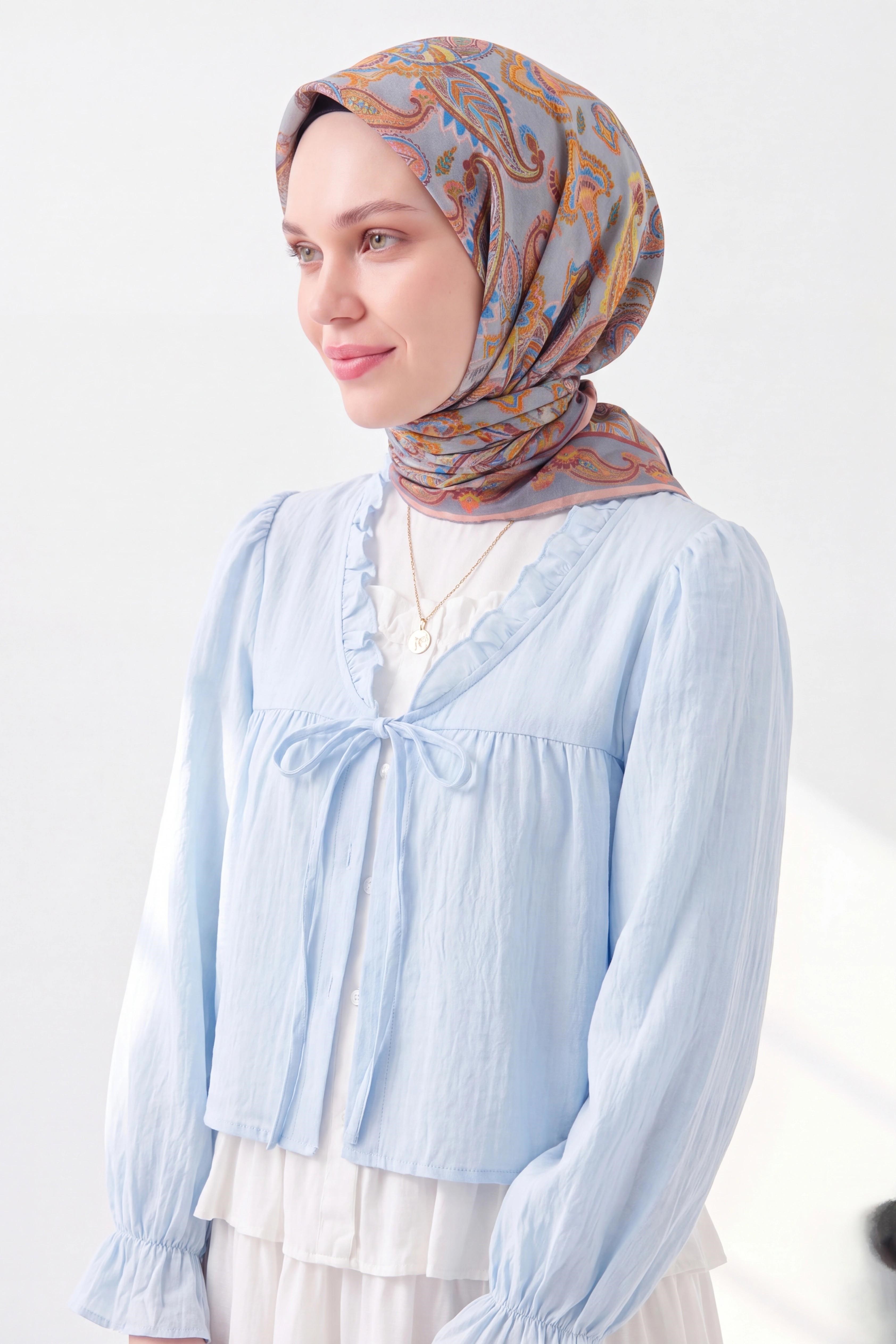 Soft Eşarp Şal Motif Gri