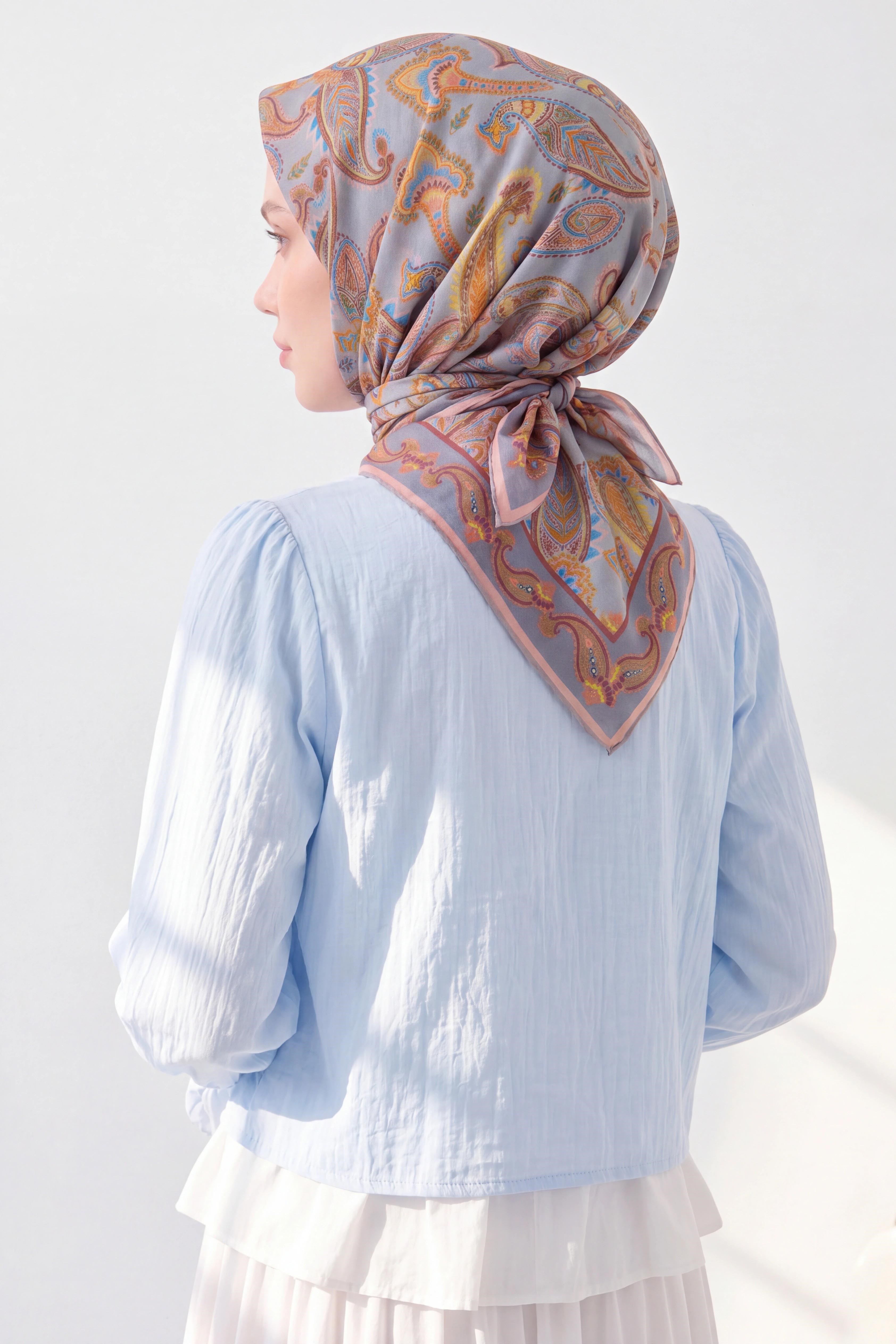 Soft Eşarp Şal Motif Gri