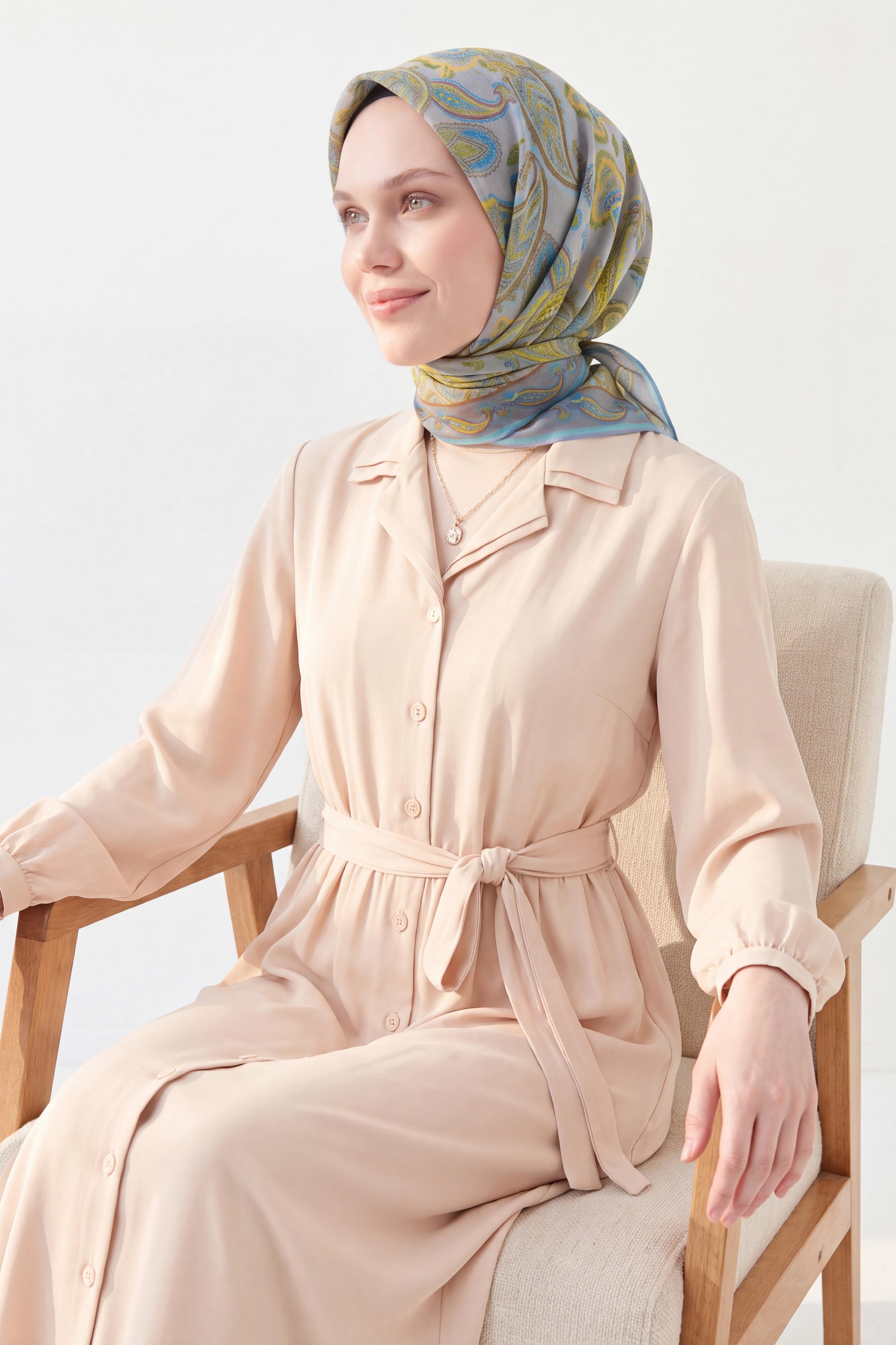 Soft Eşarp Şal Motif Yağ Yeşili