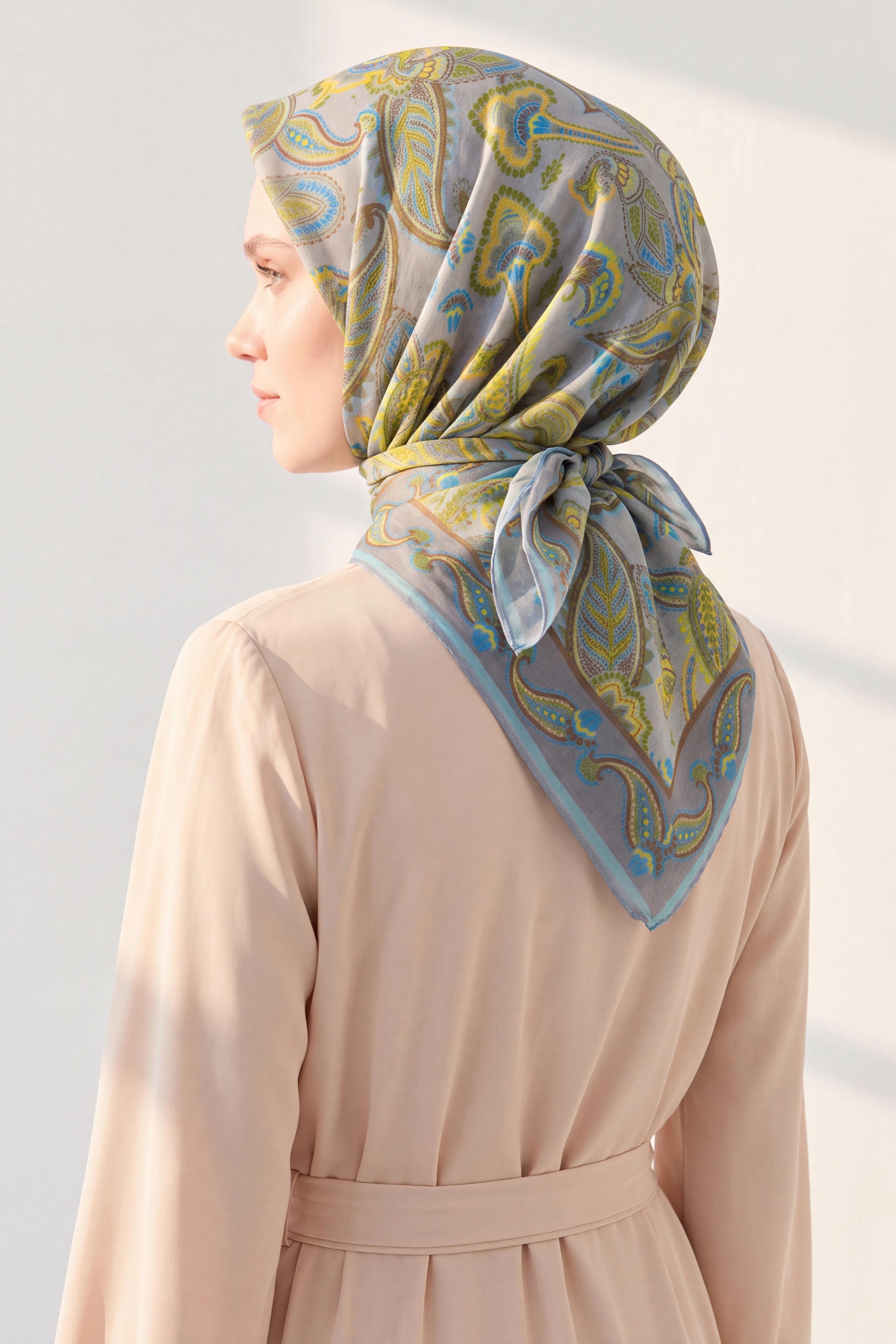 Soft Eşarp Şal Motif Yağ Yeşili