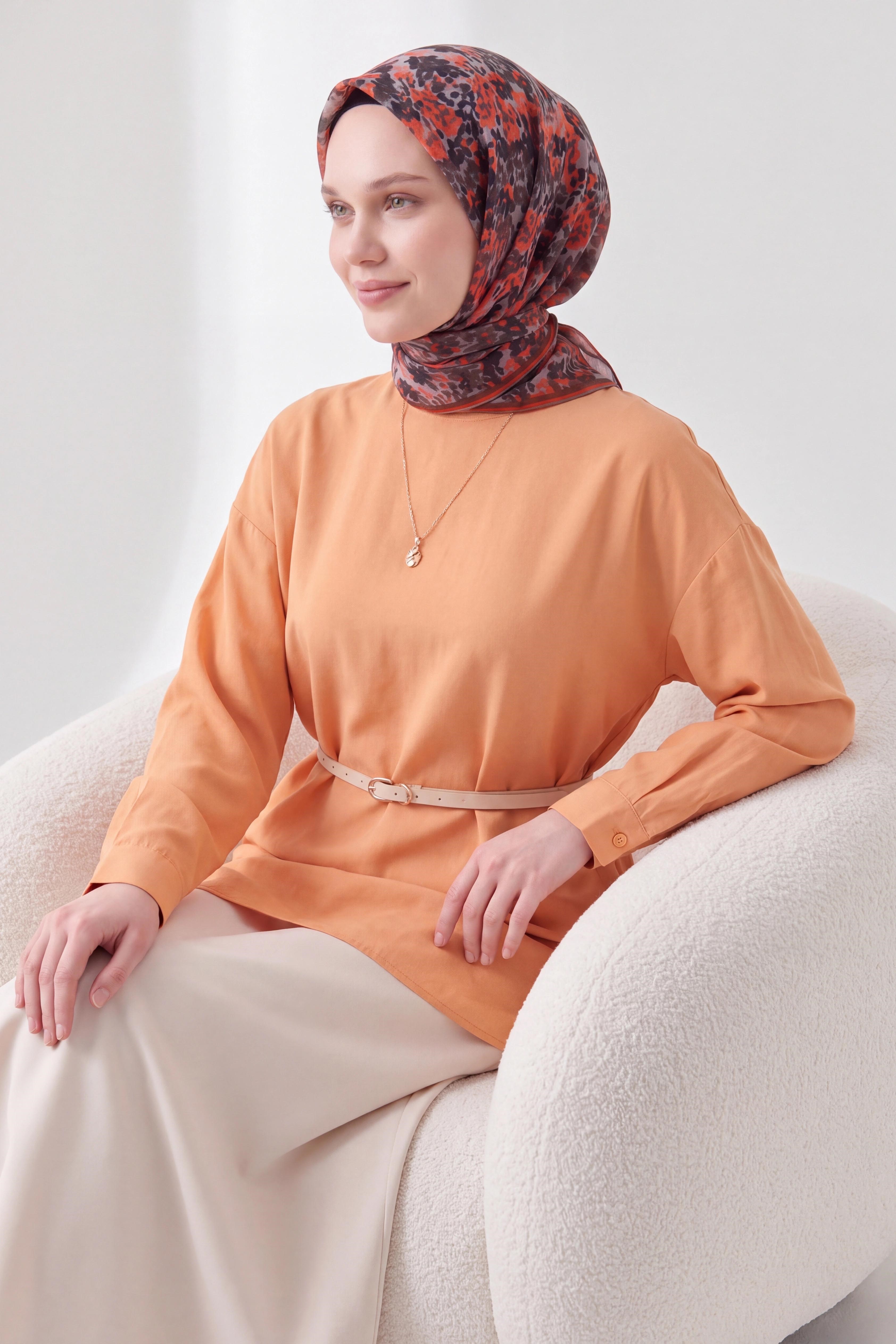 Soft Eşarp Autumn Bloom Koyu Yeşil
