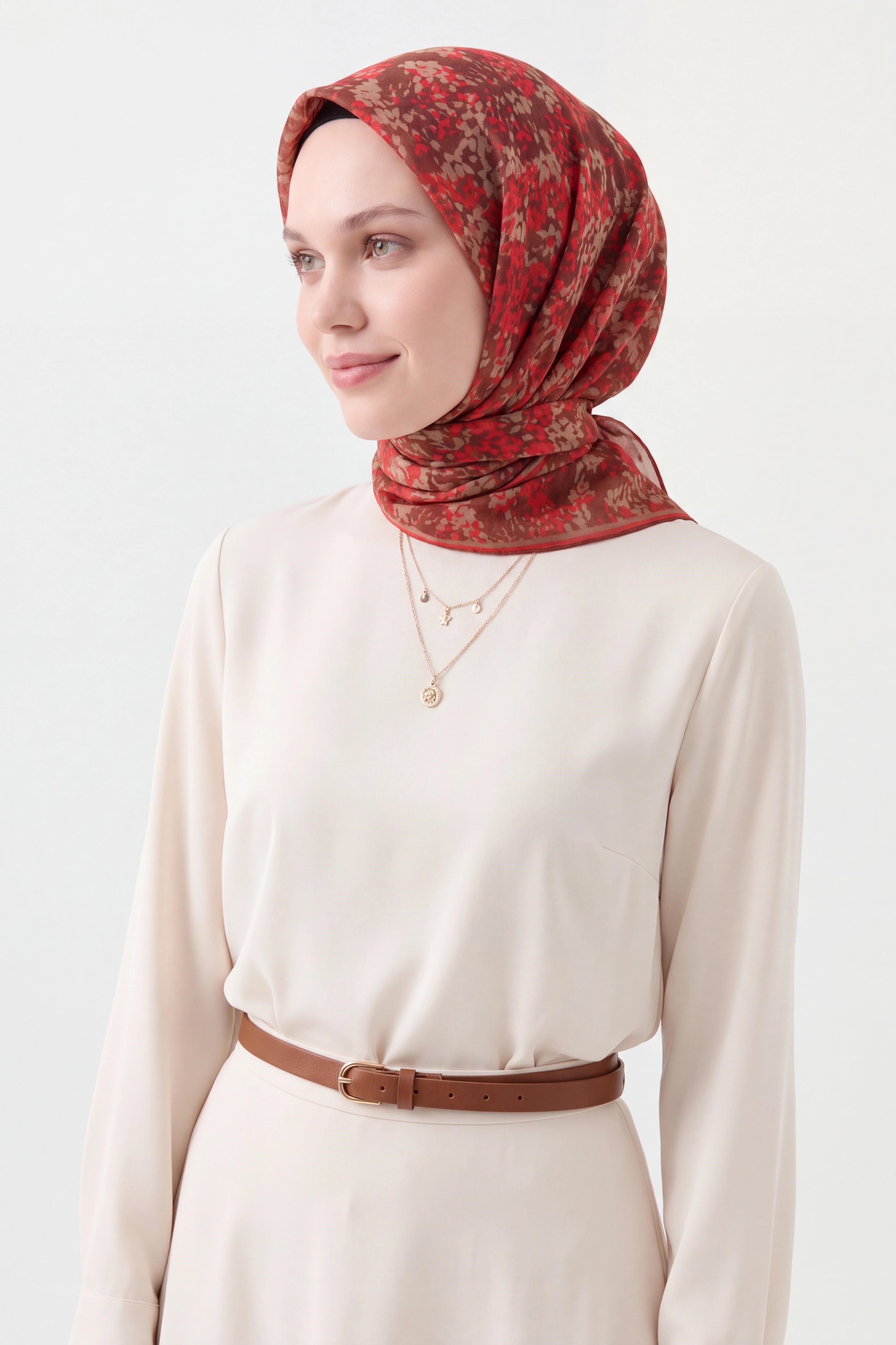 Soft Eşarp Autumn Bloom Kiremit
