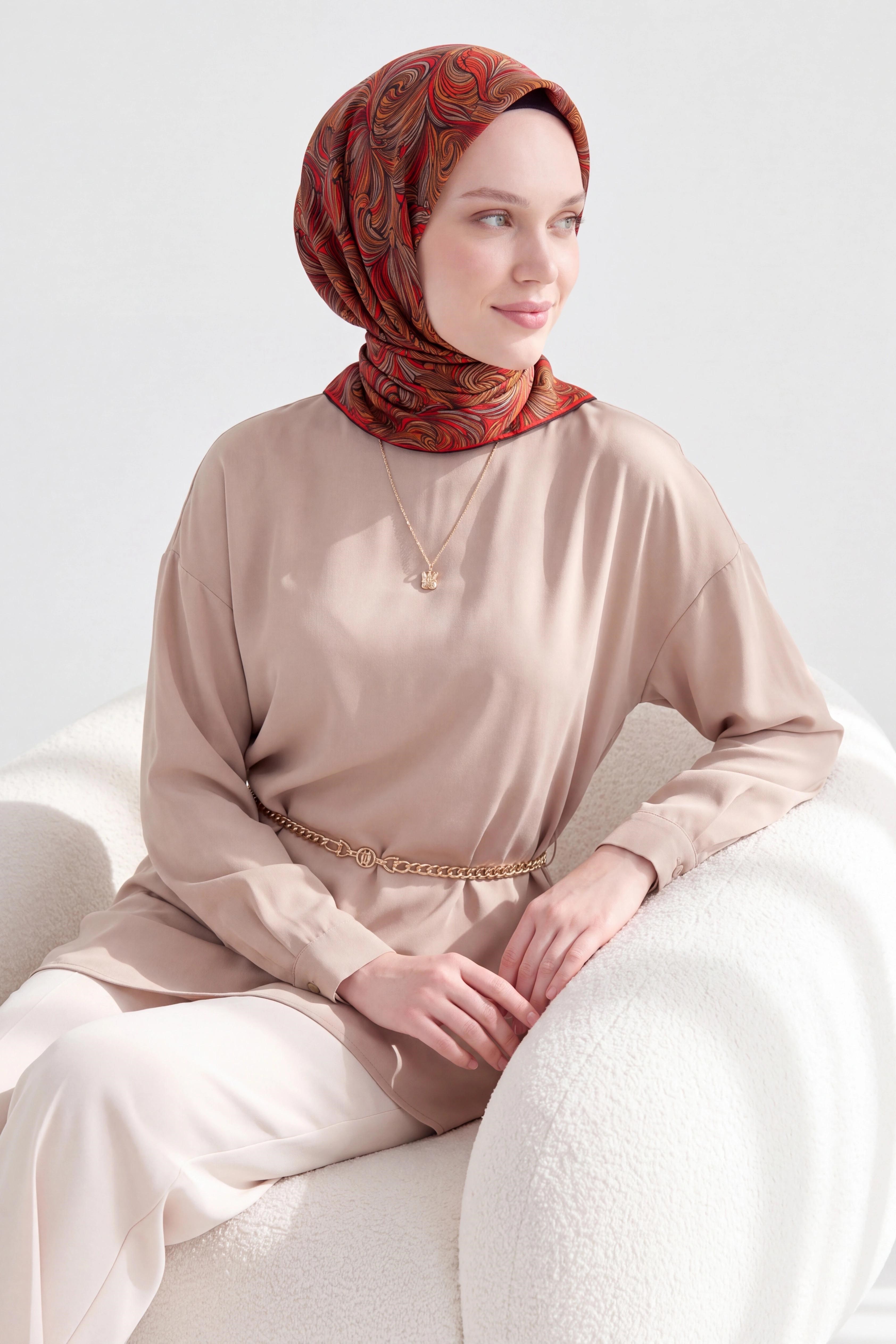 Soft Eşarp Vintage Flow Turuncu