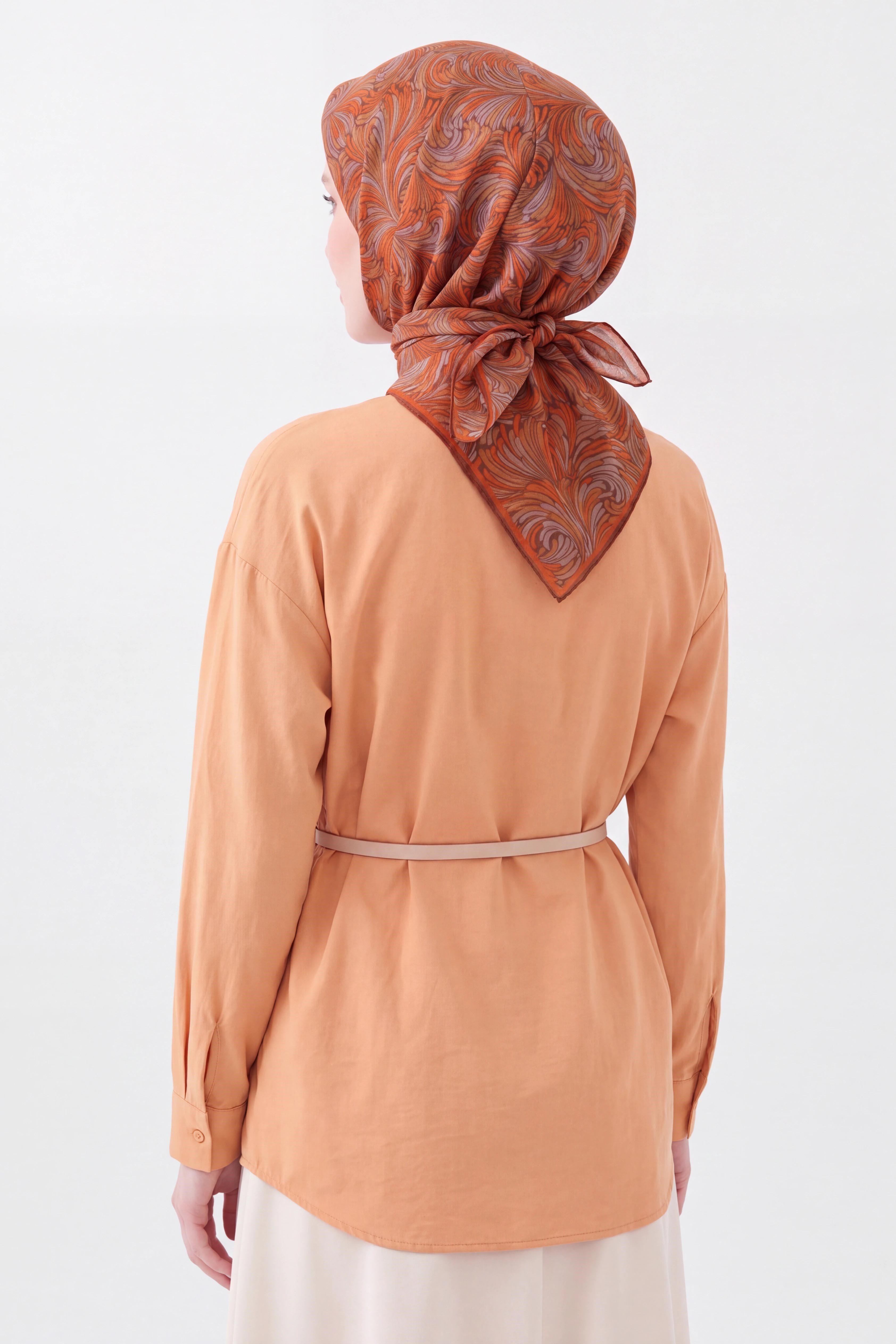 Soft Eşarp Vintage Flow Koyu Turuncu