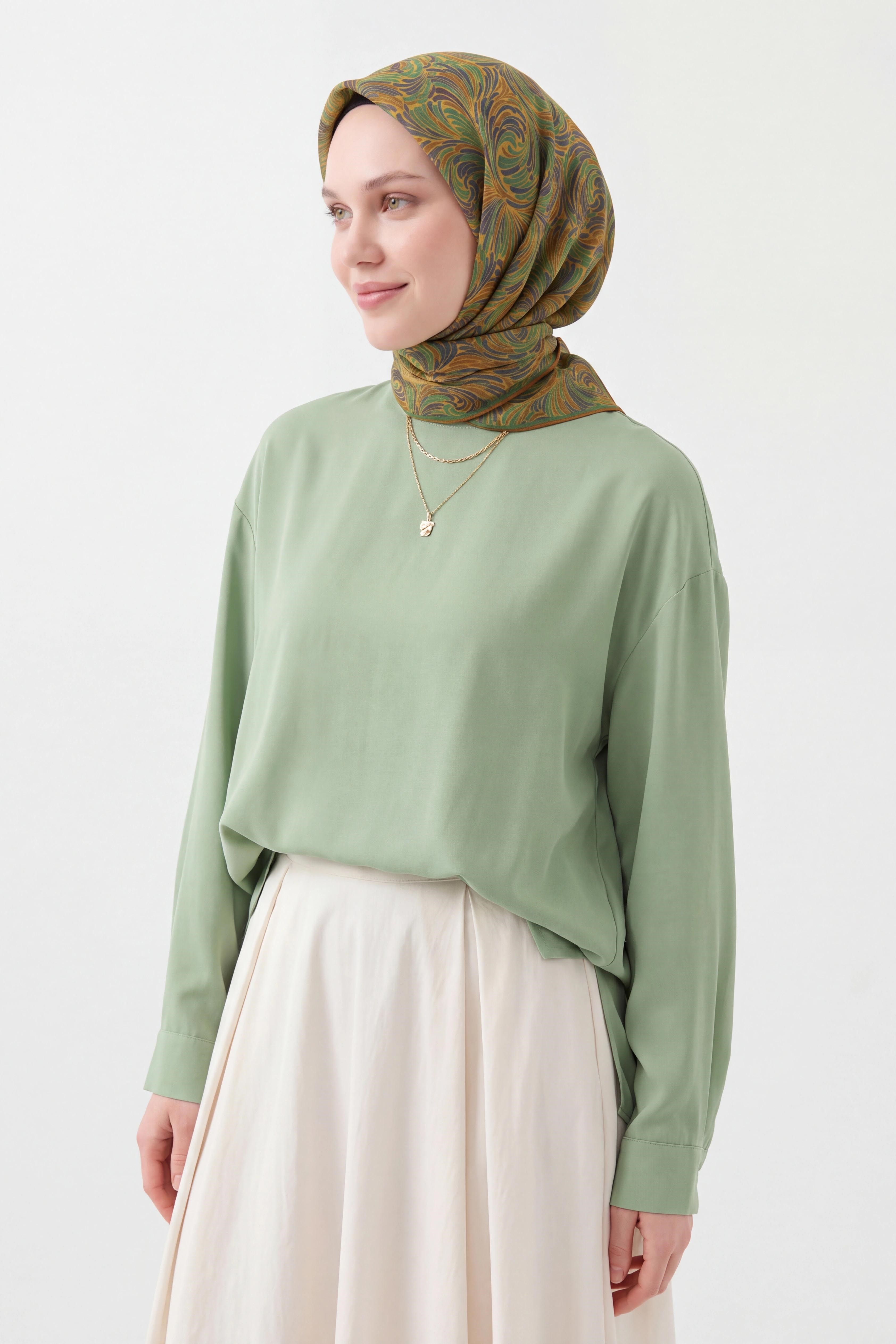 Soft Eşarp Vintage Flow Yeşil