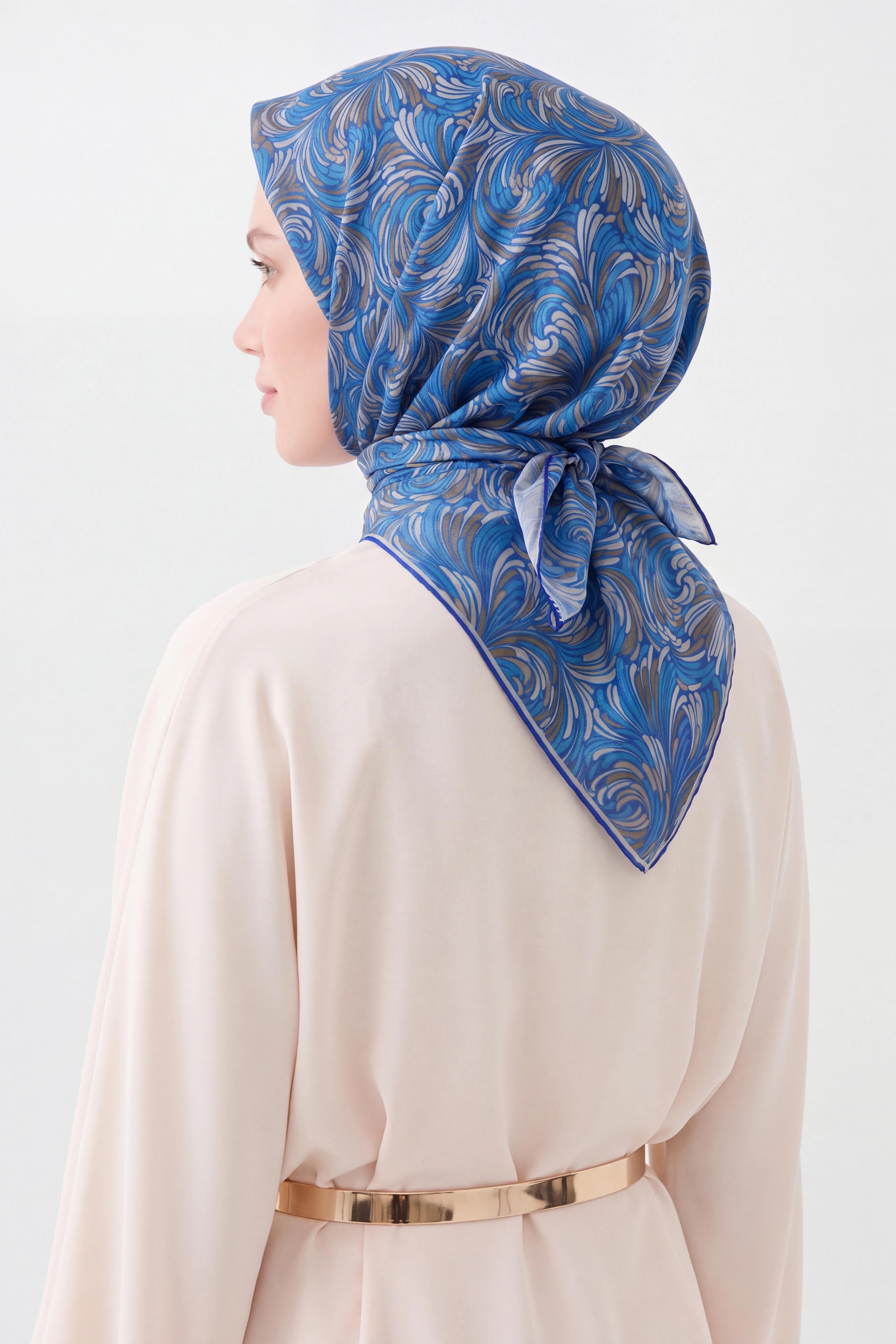 Soft Eşarp Vintage Flow Mavi