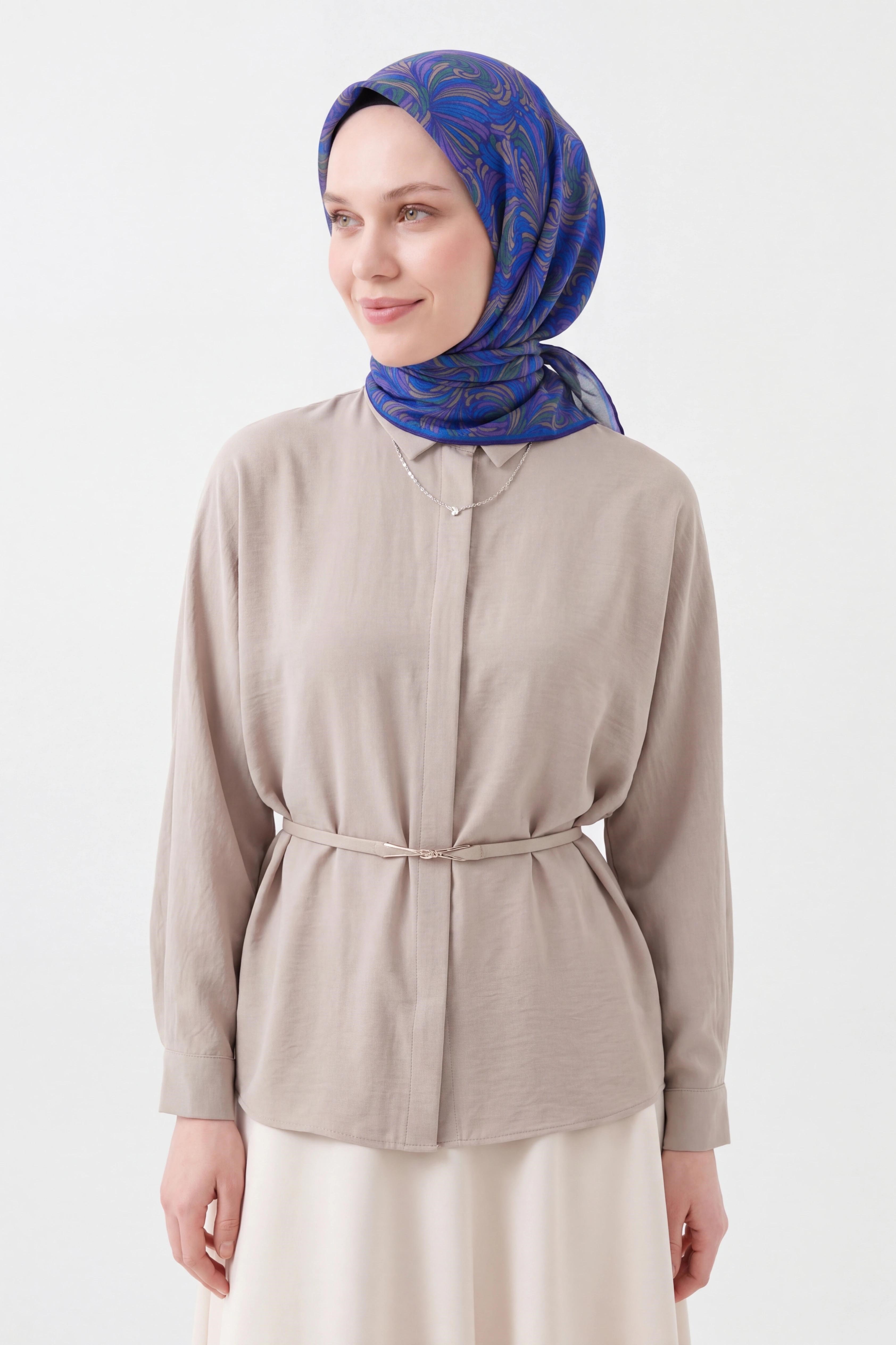 Soft Eşarp Vintage Flow Koyu Mor
