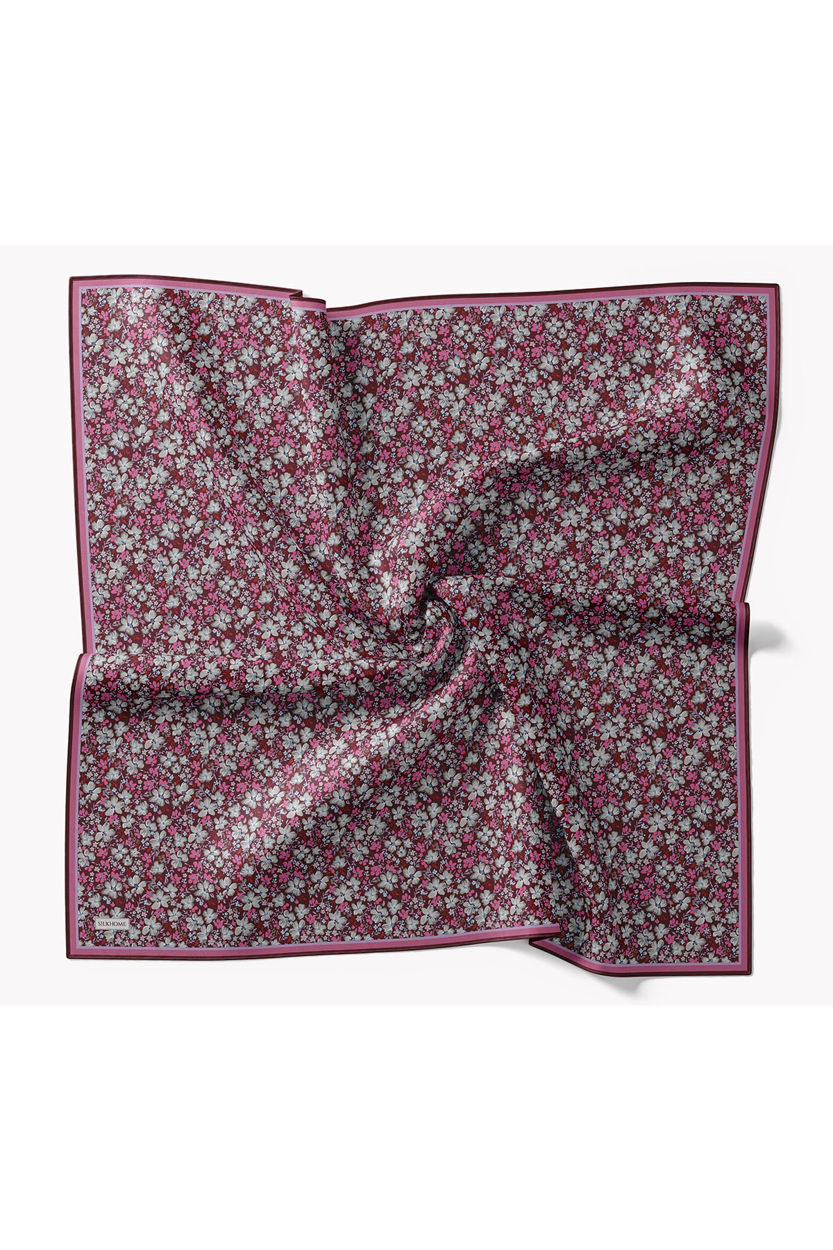 Soft Eşarp Mini Floral Bordo