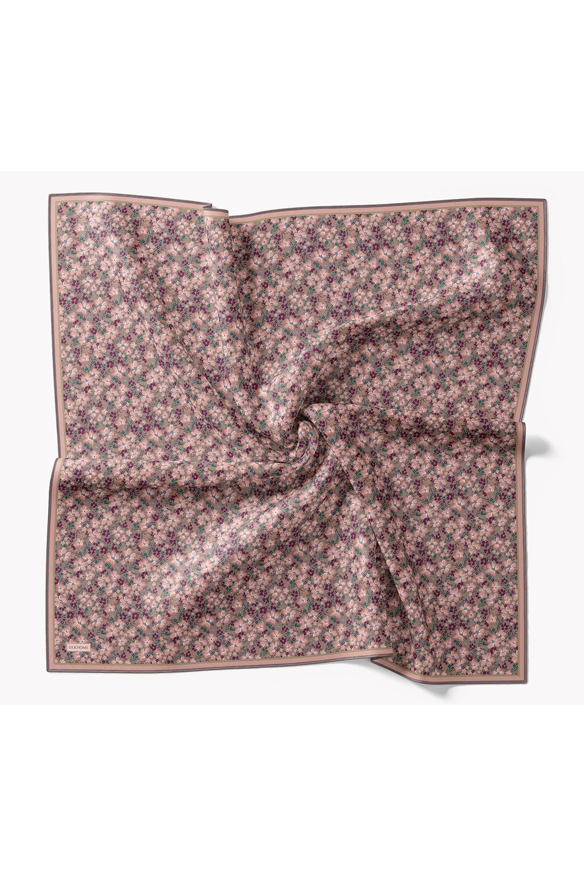 Soft Eşarp Mini Floral Gri