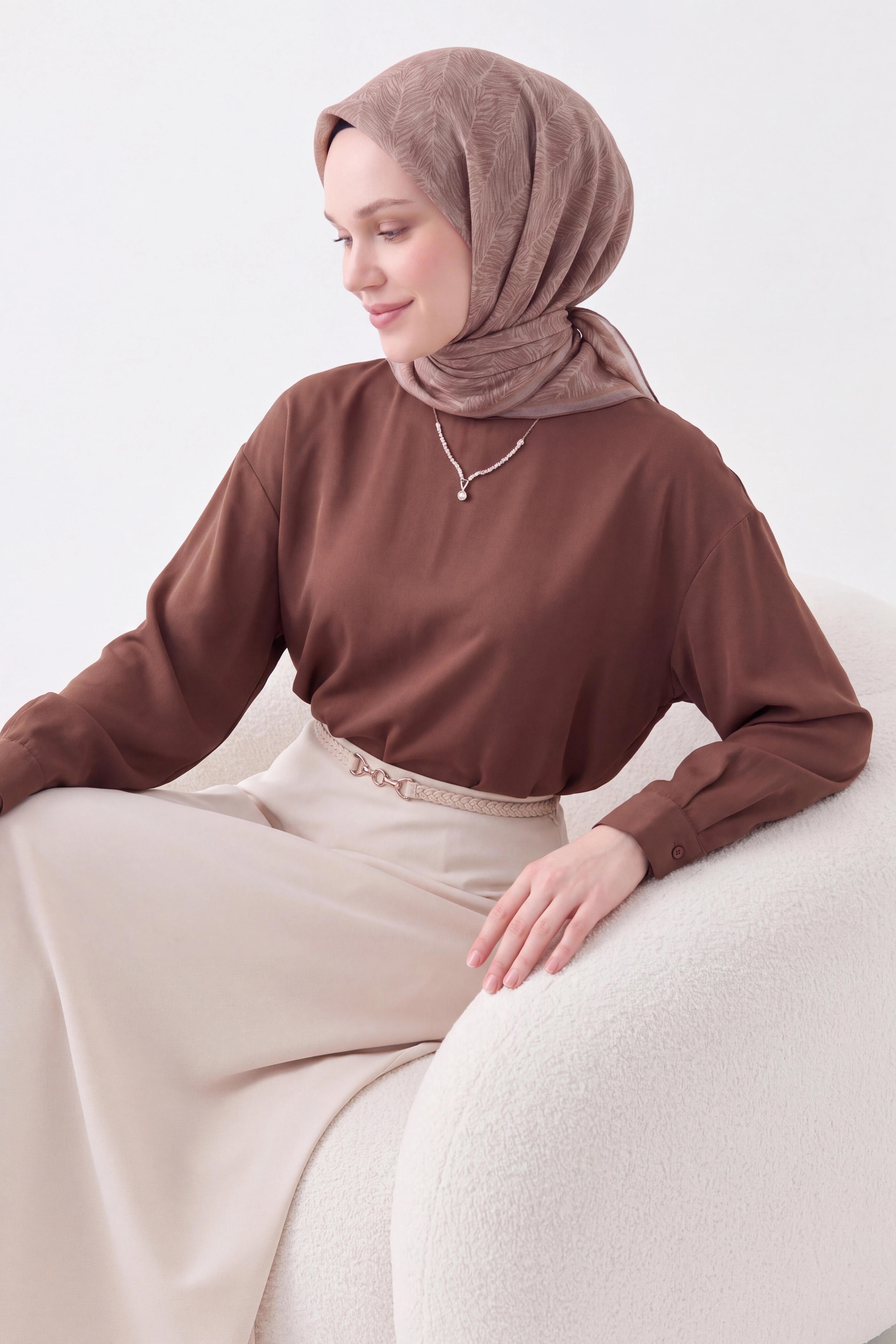 Soft Eşarp Petra Sütlü Kahve