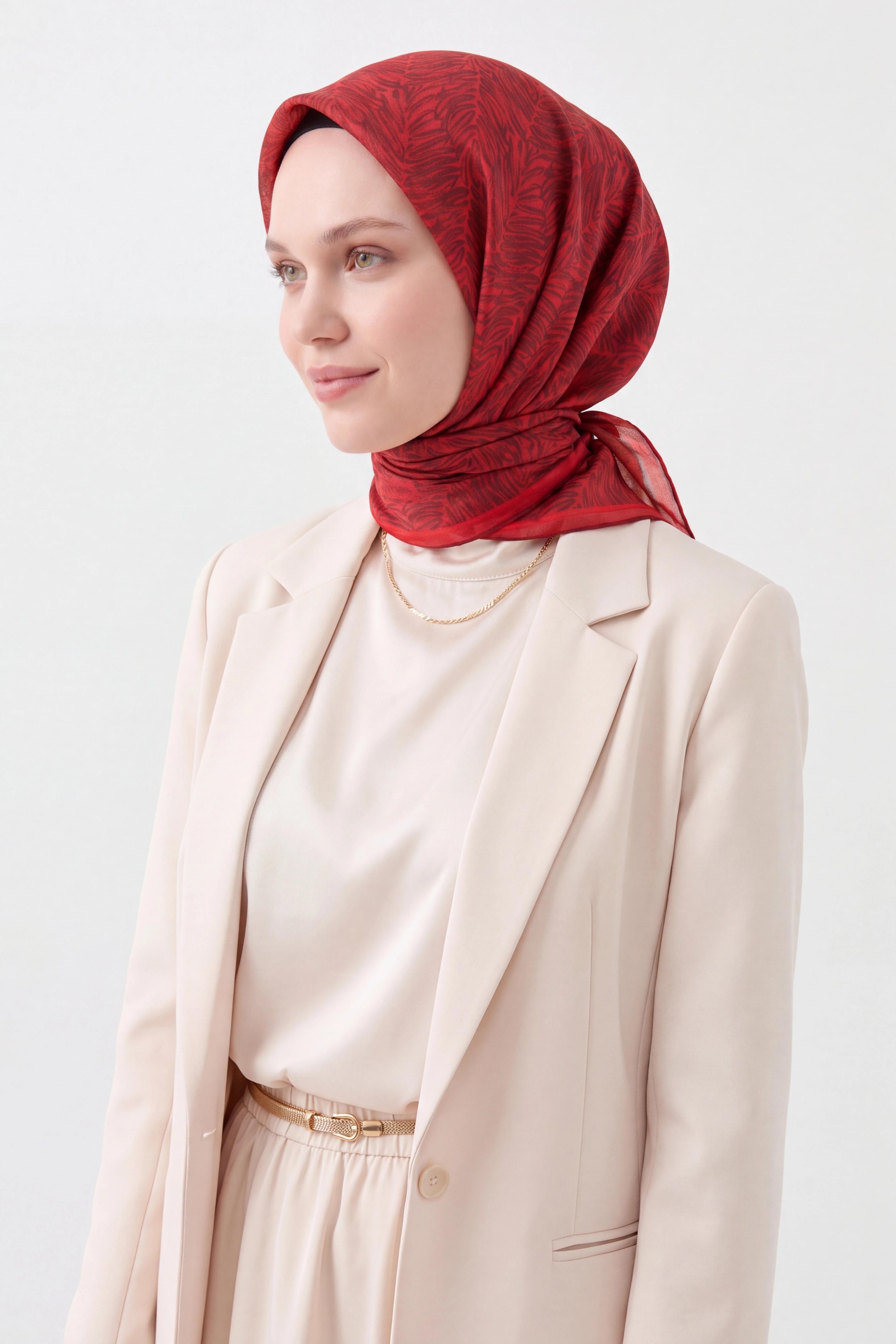 Soft Eşarp Petra Koyu Kırmızı