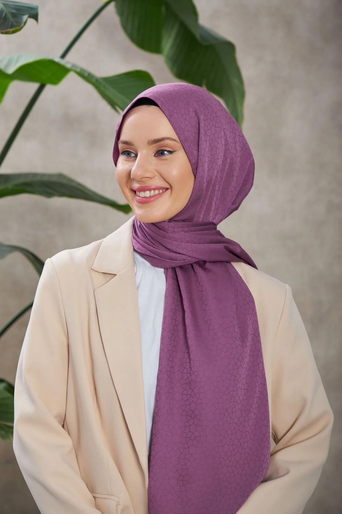 Alesa Desen İpeksi Jakar Şal Menekşe 9003-21