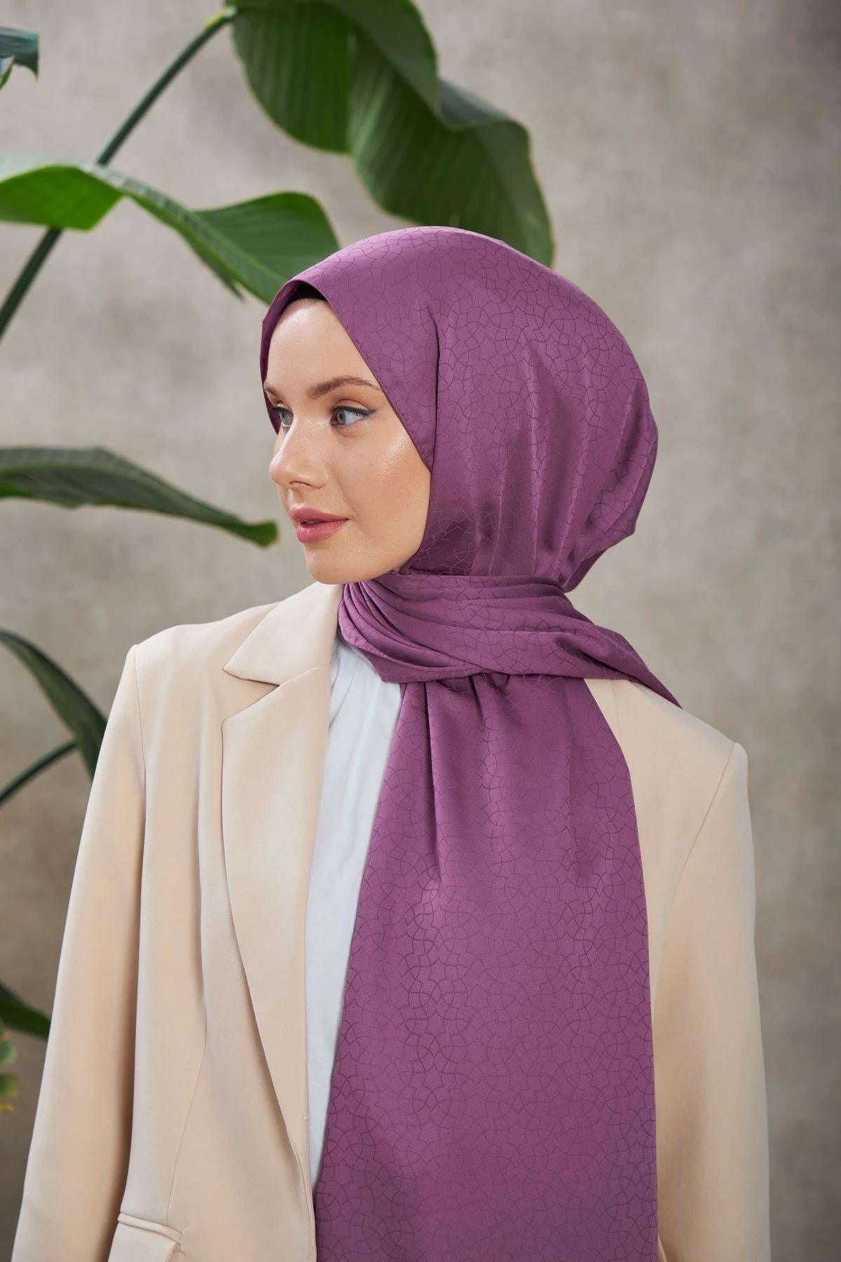 Alesa Desen İpeksi Jakar Şal Menekşe 9003-21