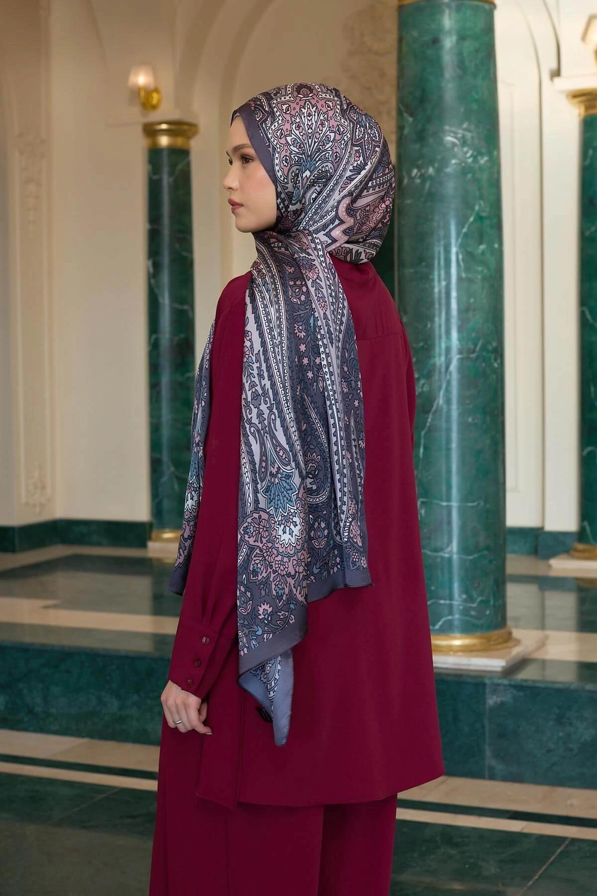 Antrasit Hint Vual Şal - 5009-09