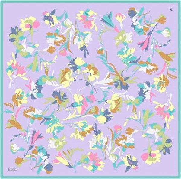 Armine Çiçek Desenli Saf İpek Twill Eşarp 9342D 56