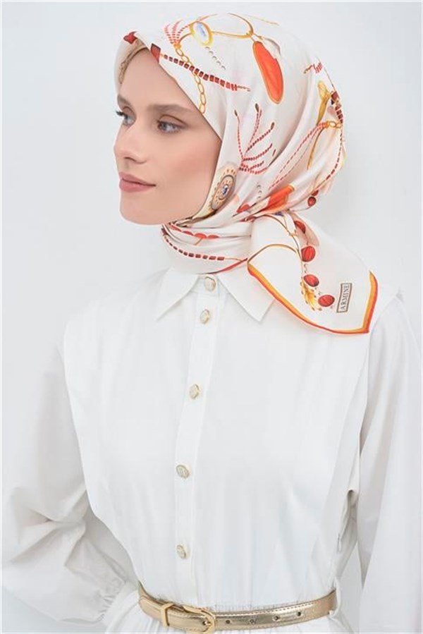 Armine Yeni Sezon 2026 Saf İpek Twill Eşarp 9527D 09
