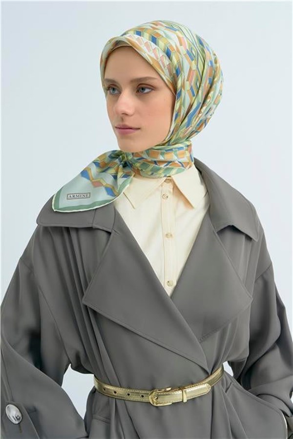 Armine Yeni Sezon 2026 Saf İpek Twill Eşarp 9542D 50