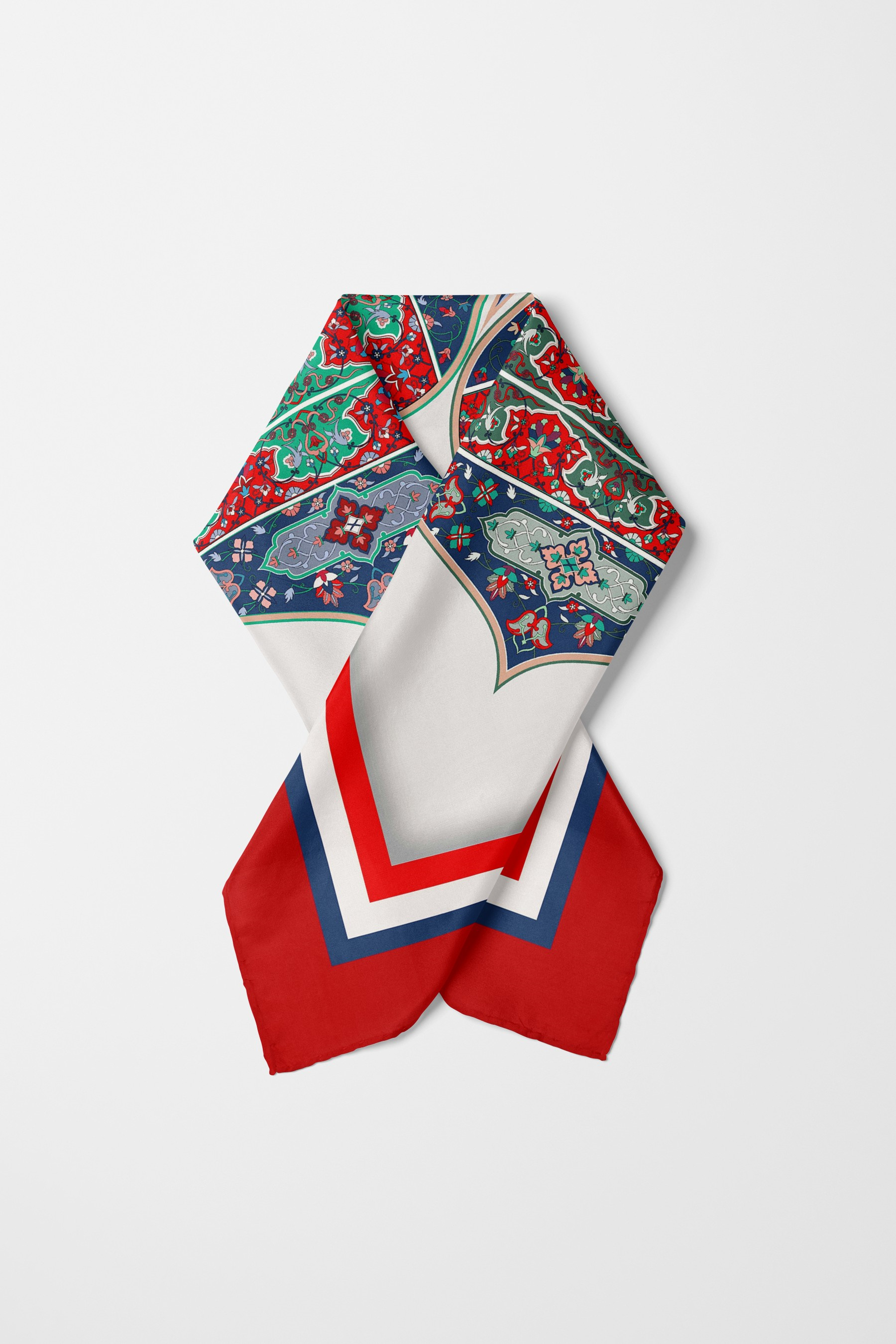 Bandana Etnik Desen Kırmızı