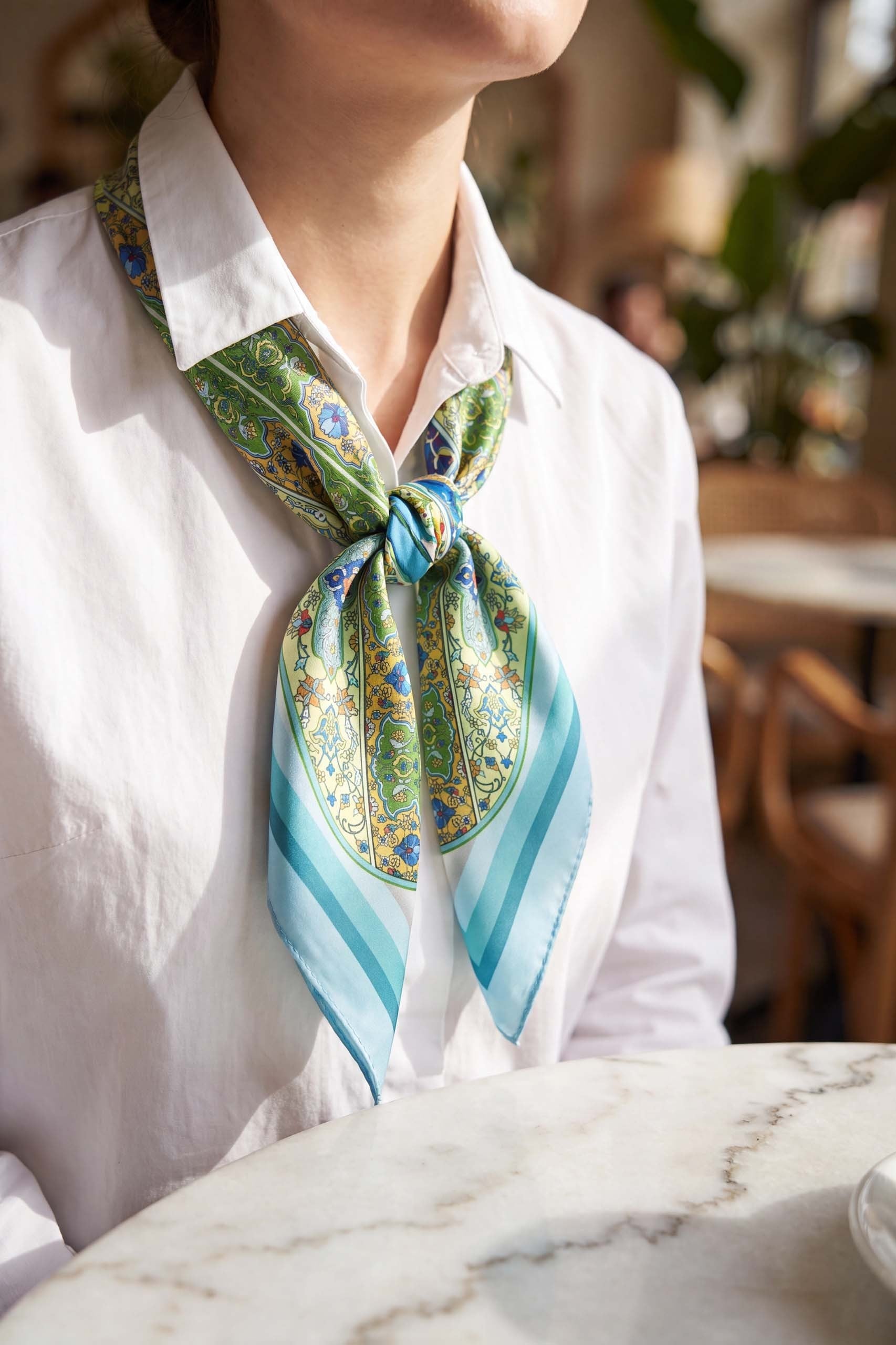 Bandana Etnik Desen Mavi