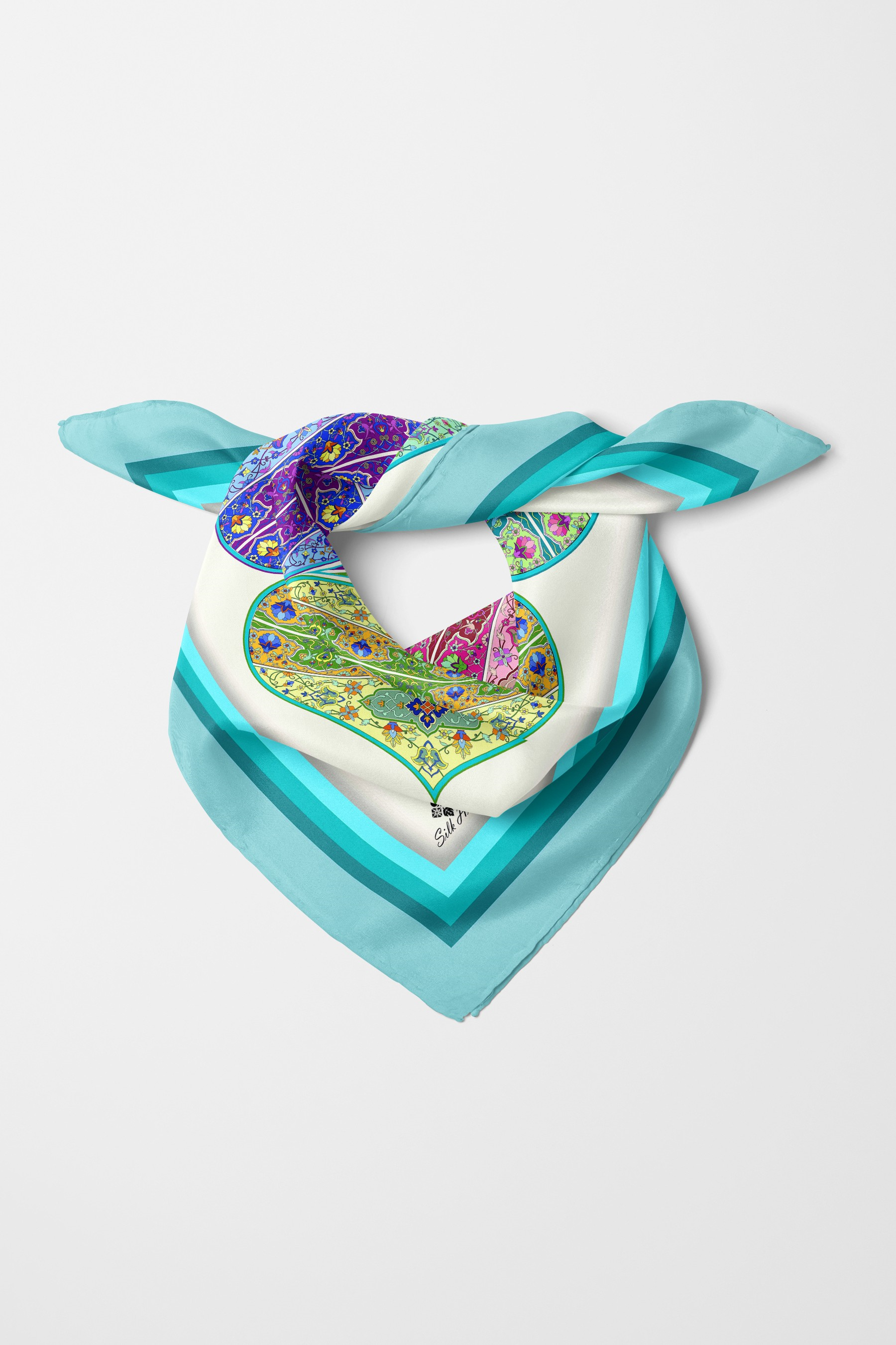 Bandana Etnik Desen Mavi