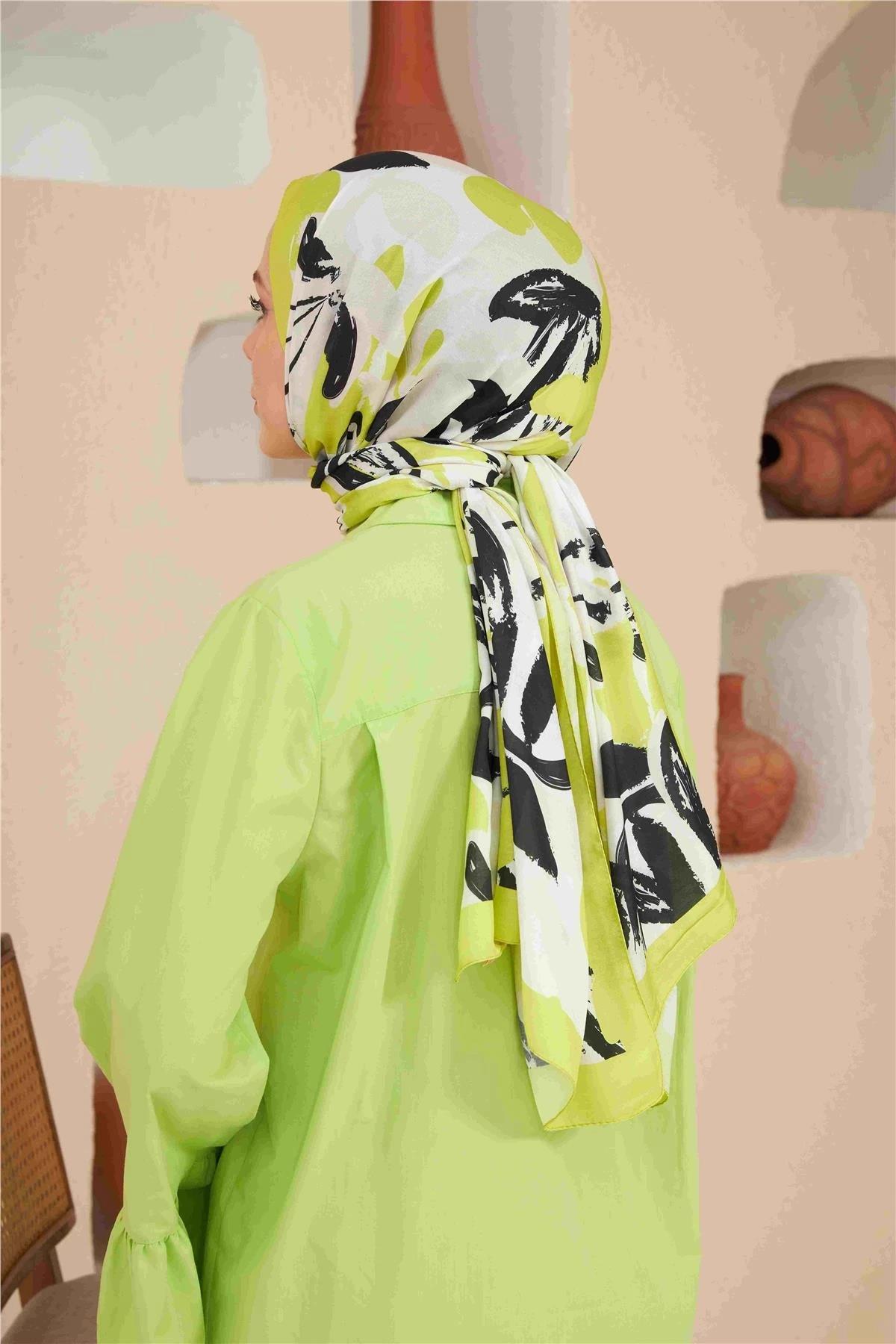 Comfort Arya Şal Siyah Yeşil 3028-08