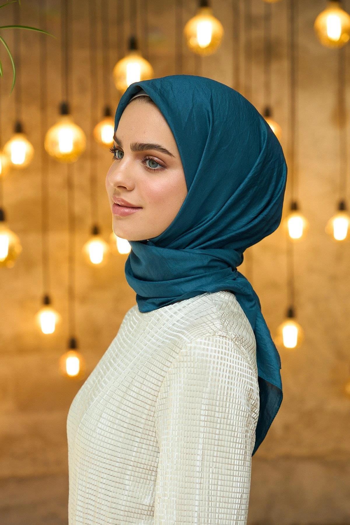 Düz Desen Vual Eşarp Taş Gri Vual İpek Eşarp - 10100-35