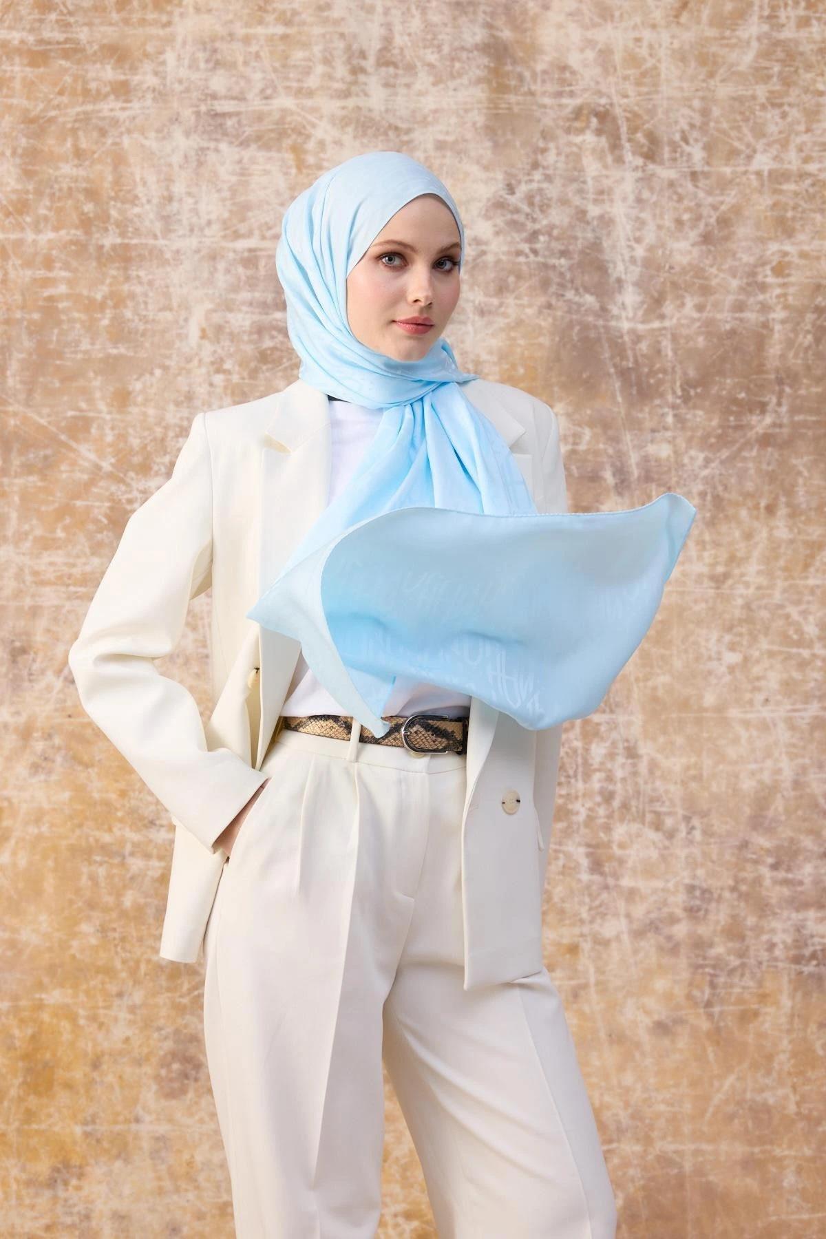 Fall Winter İpeksi Jakar Şal Bebe Mavi 9020-15